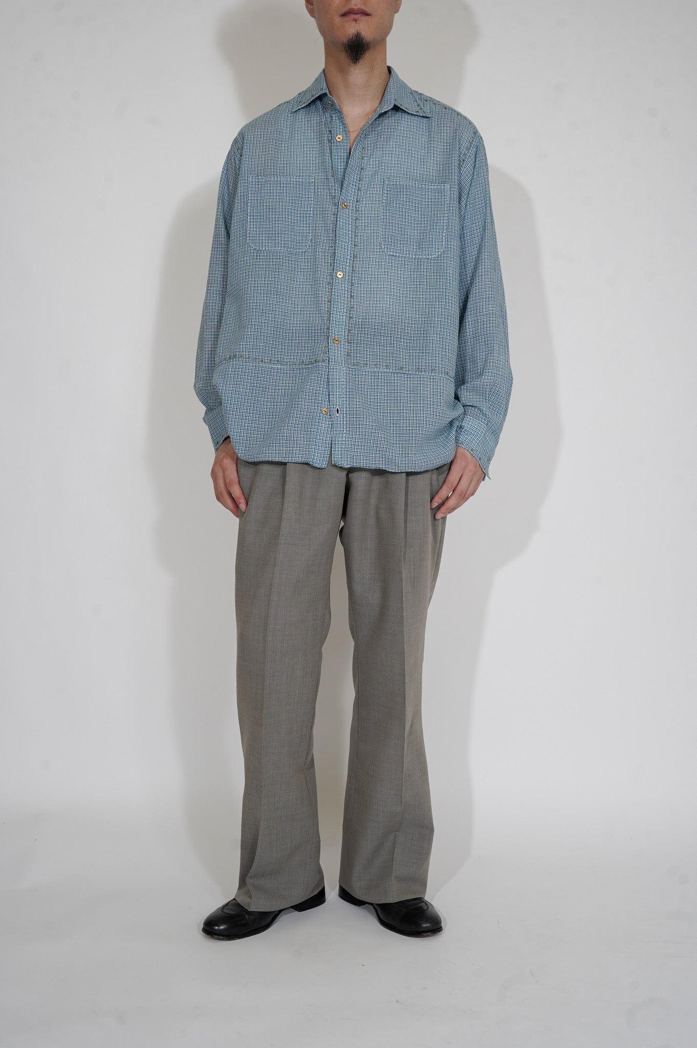 MAATEE&SONS "GUPTA EMBROIDERY" [BLUE GREEN CHK]