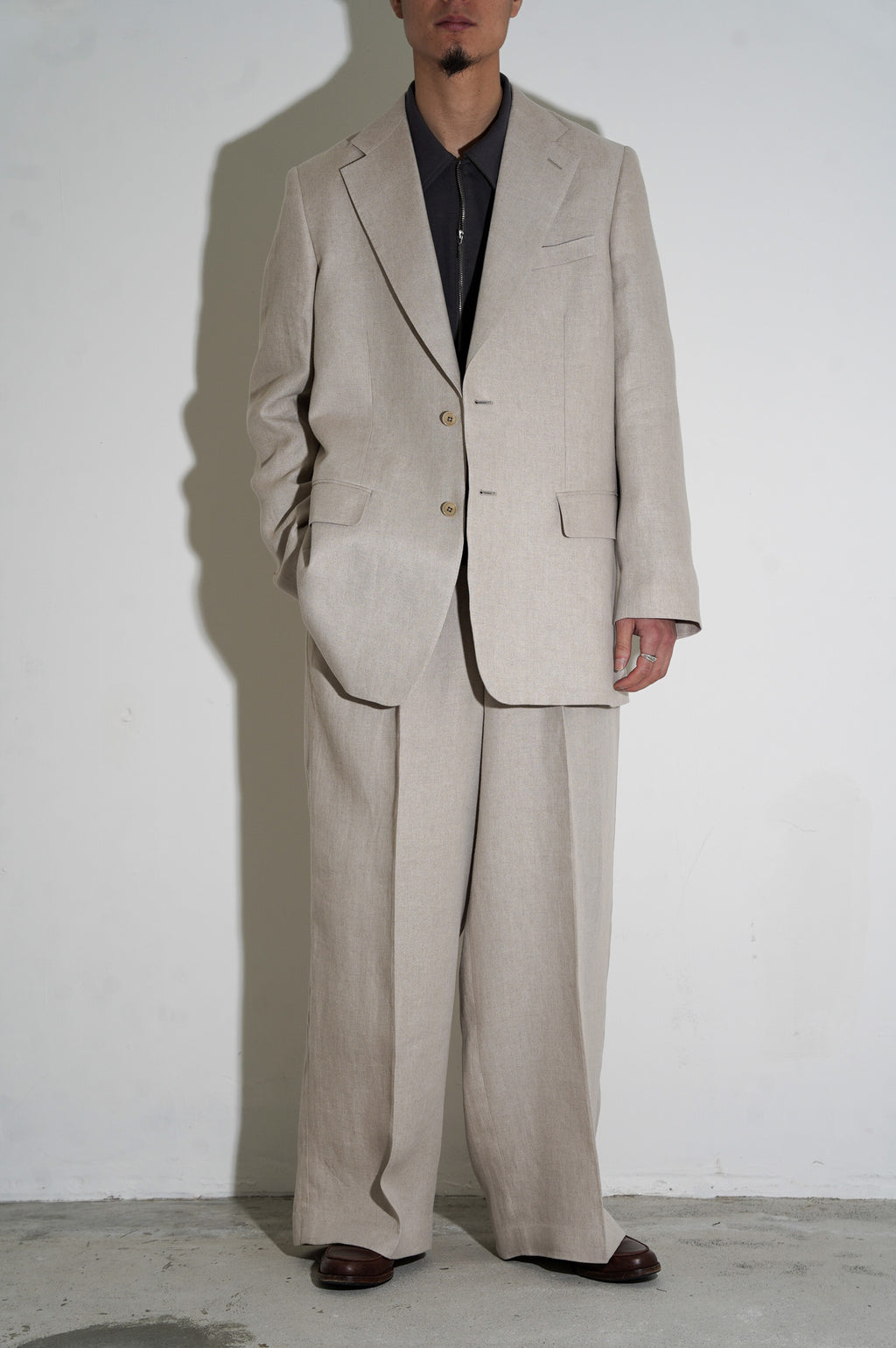 REVERBERATE "TACKED TROUSERS" [ECRU]