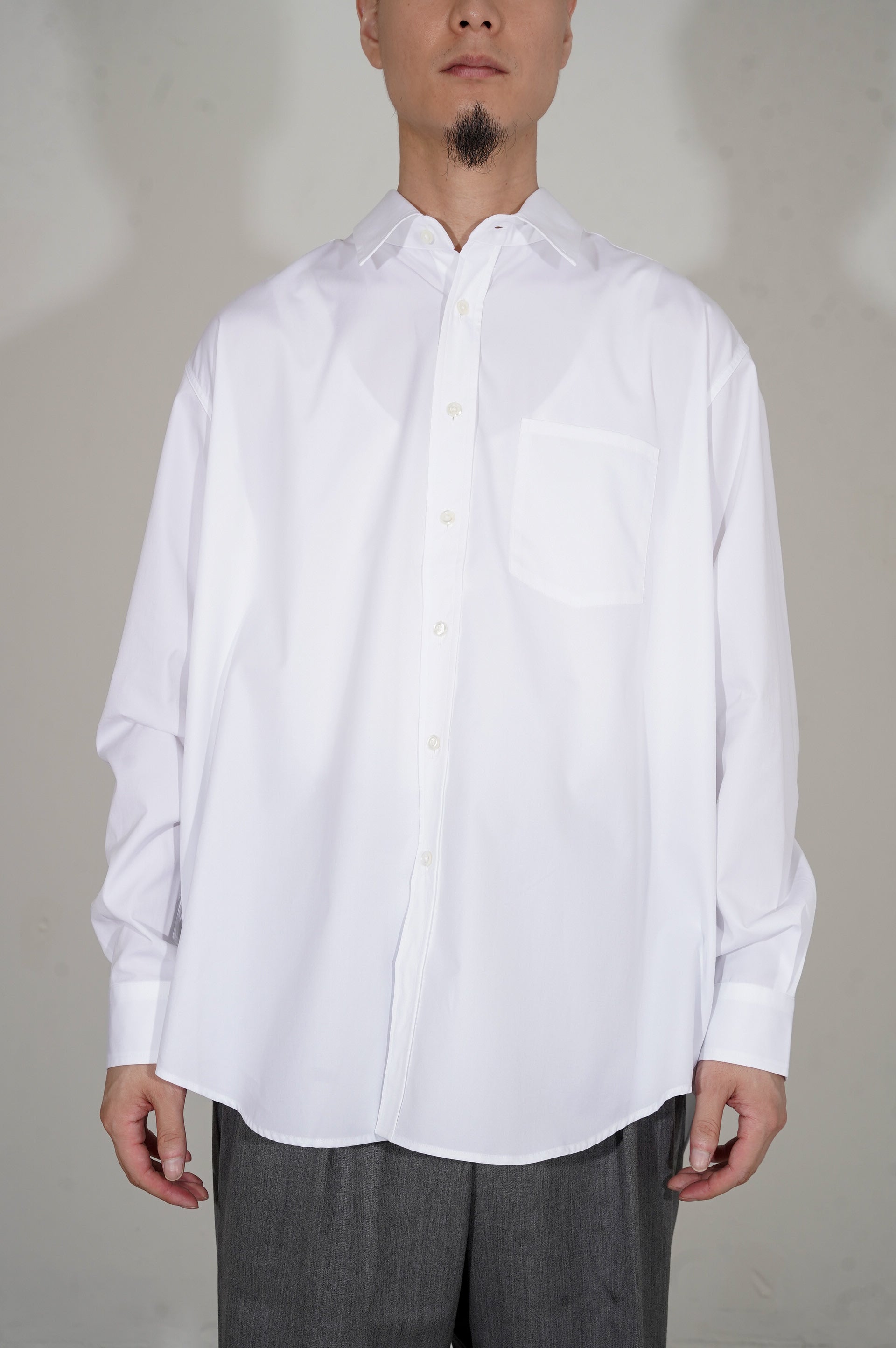 REVERBERATE "REGULAR COLLAR SHIRT-PL" [WHITE]