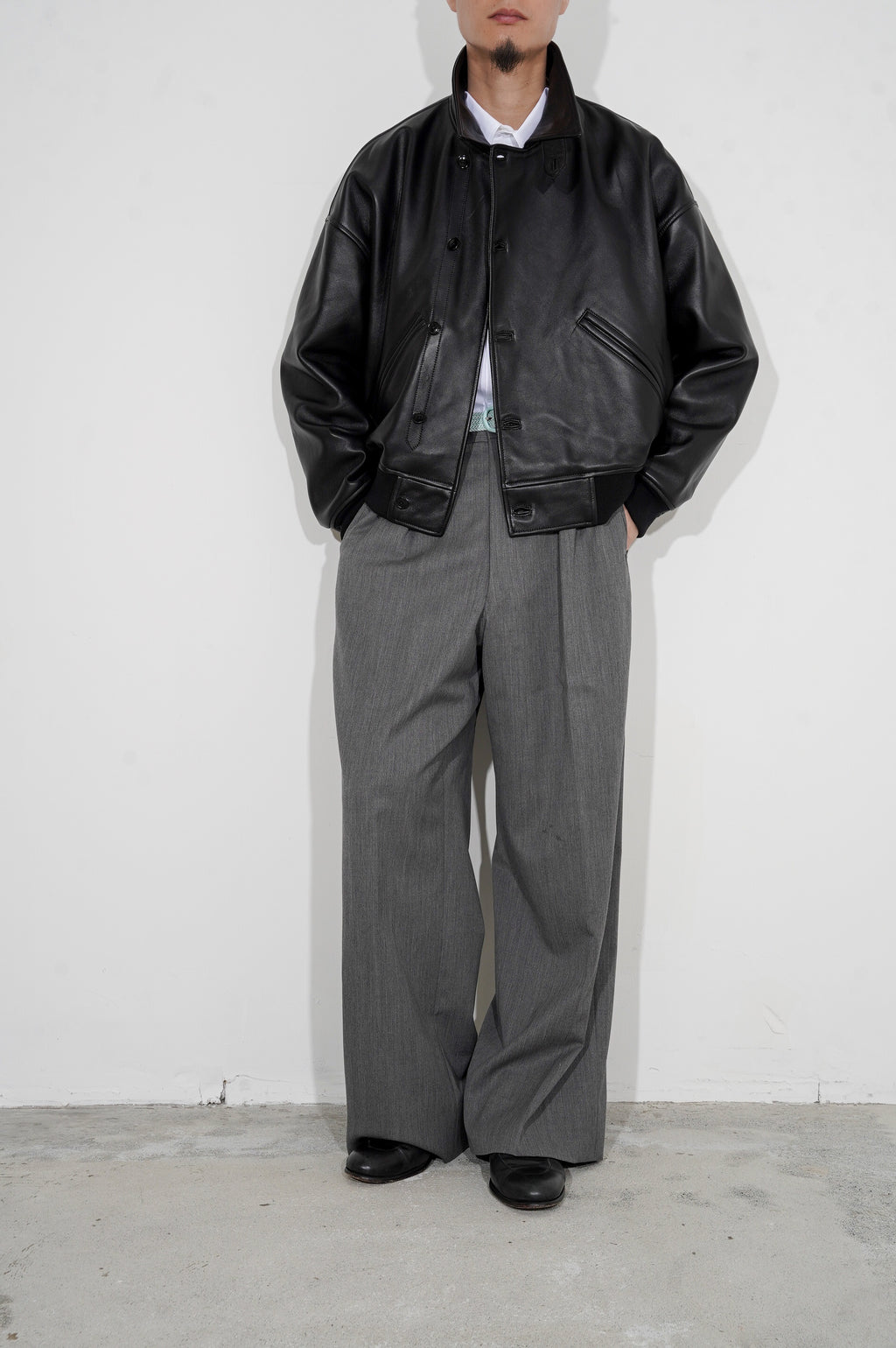 REVERBERATE "LEATHER BLOUSON DOUBLE" [BLACK]