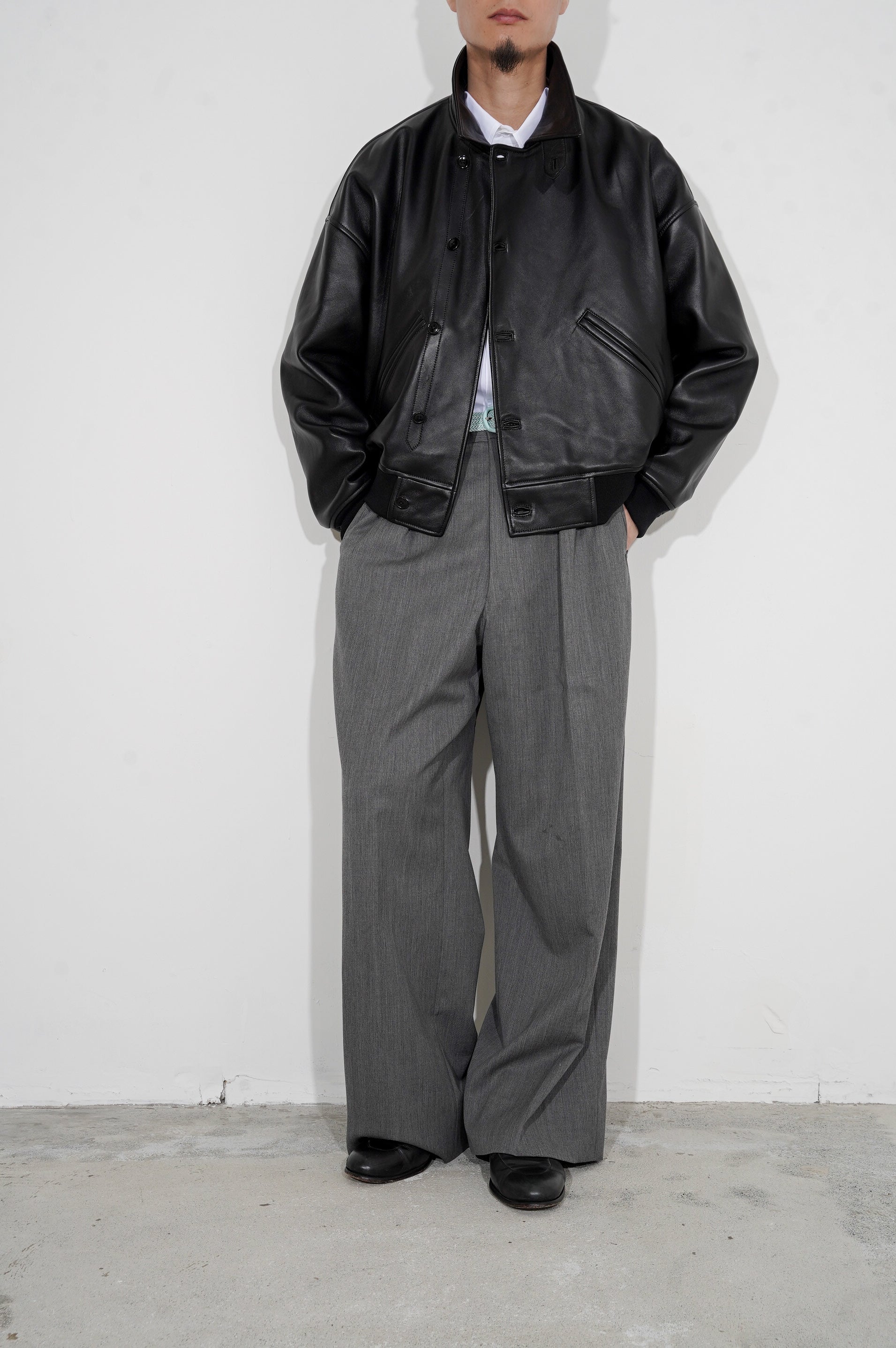 REVERBERATE "LEATHER BLOUSON DOUBLE" [BLACK]