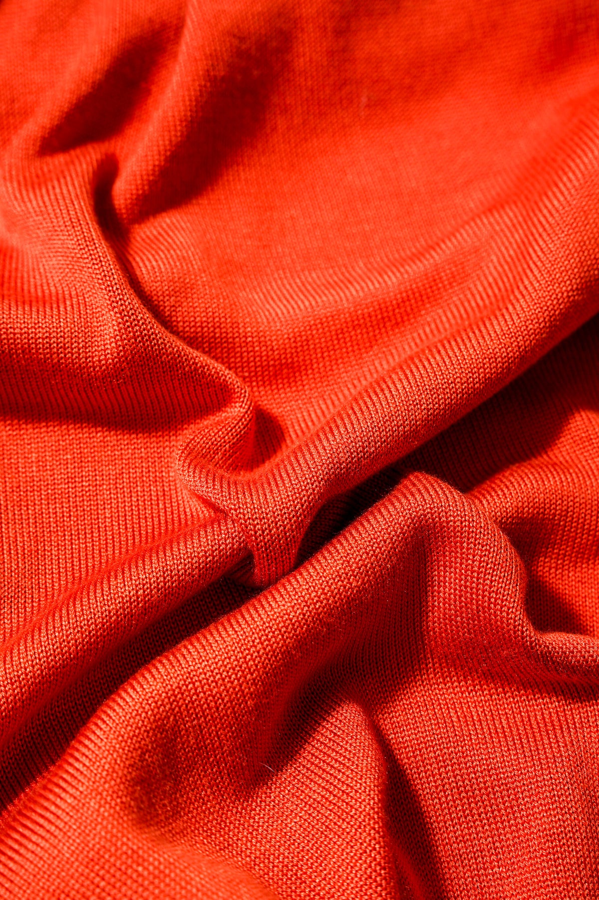 Olde H & Daughter "SILK PLANE STITCH CREW NECK" [SALSA]