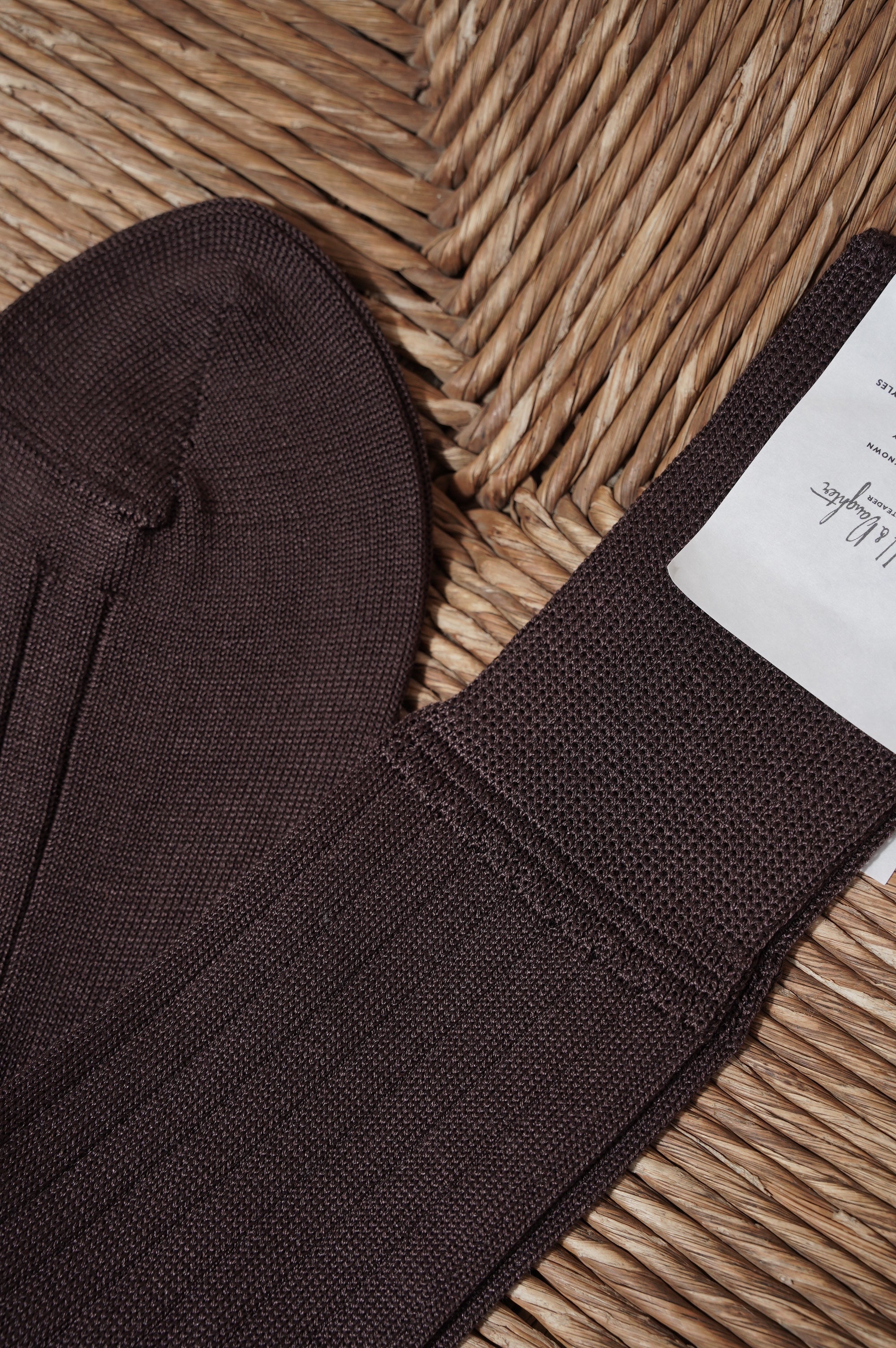 Olde H & daughter "SILK RIB SOCKS" [espresso]