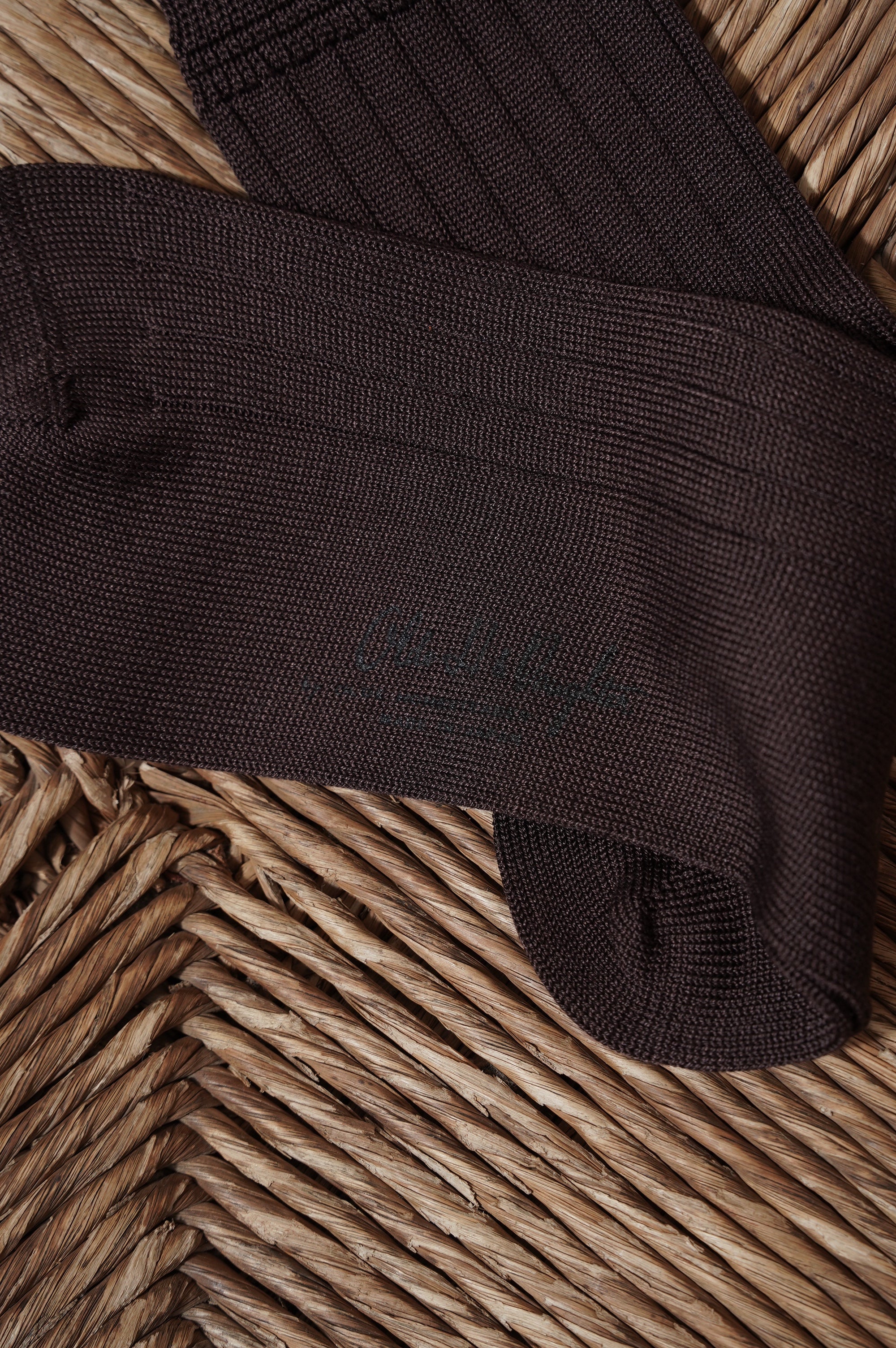 Olde H & daughter "SILK RIB SOCKS" [espresso]