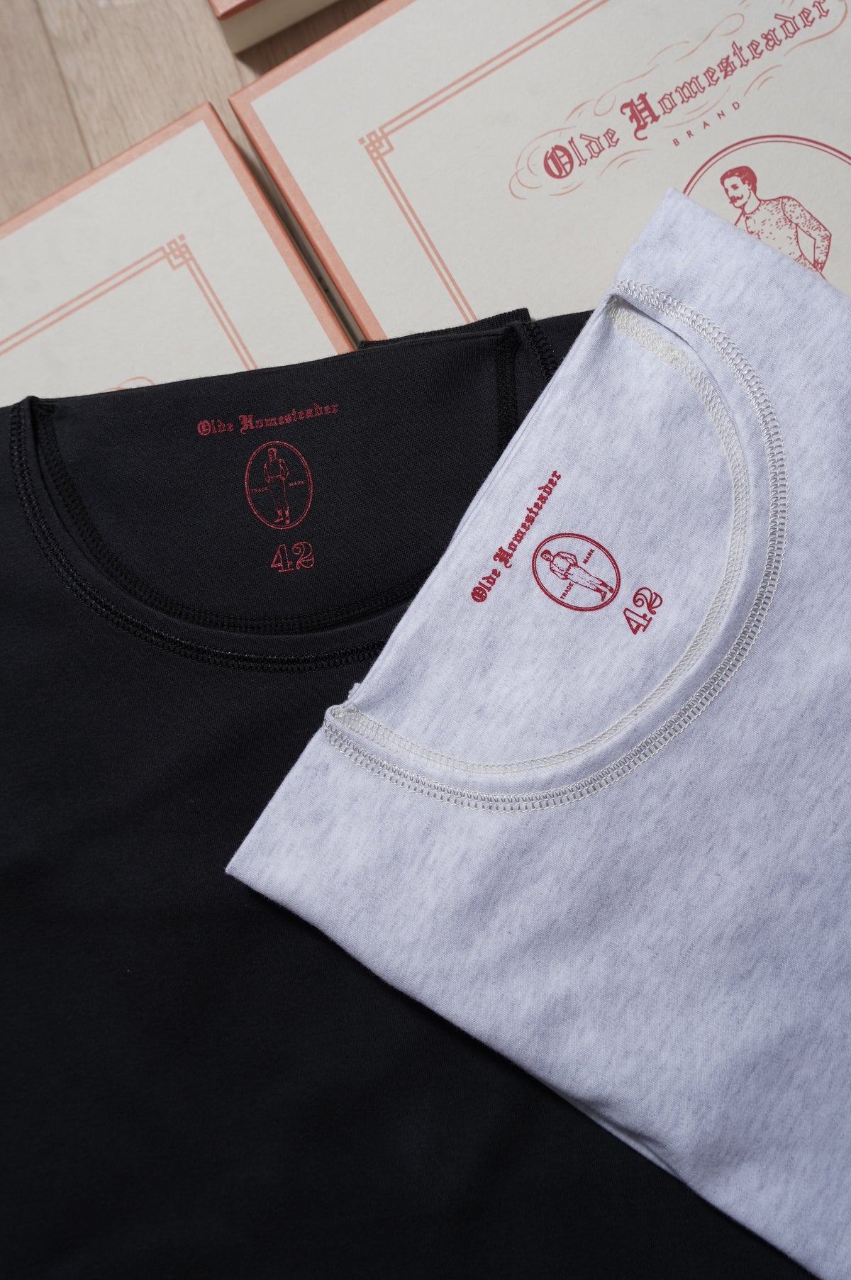 Olde Homesteader "INTERLOCK CREW NECK LONG SLEEVE" [WHITE HEATHER]