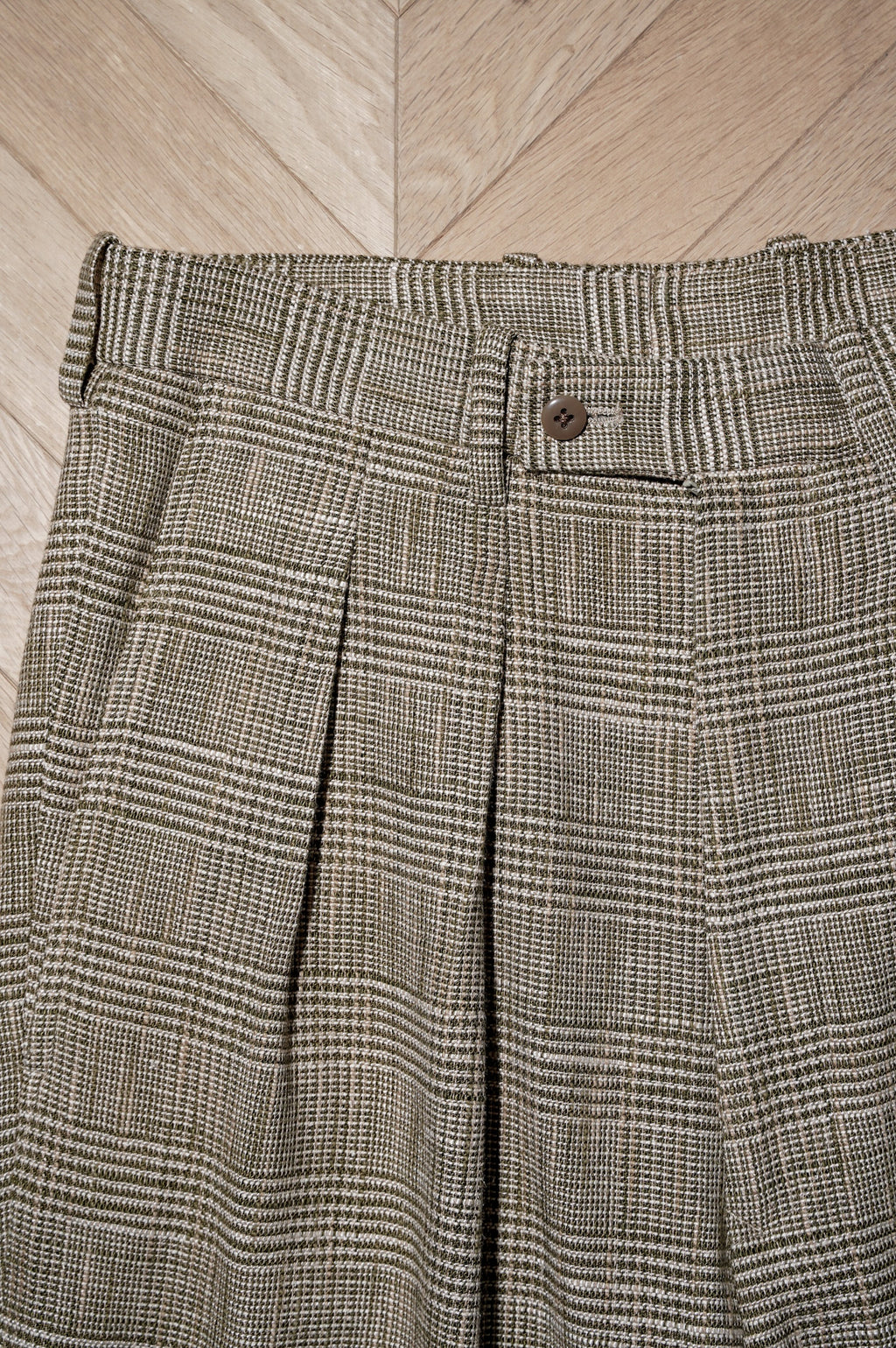 m's braque "TUCKED BAGGY PANTS" [GREN CHECK BEIGE]