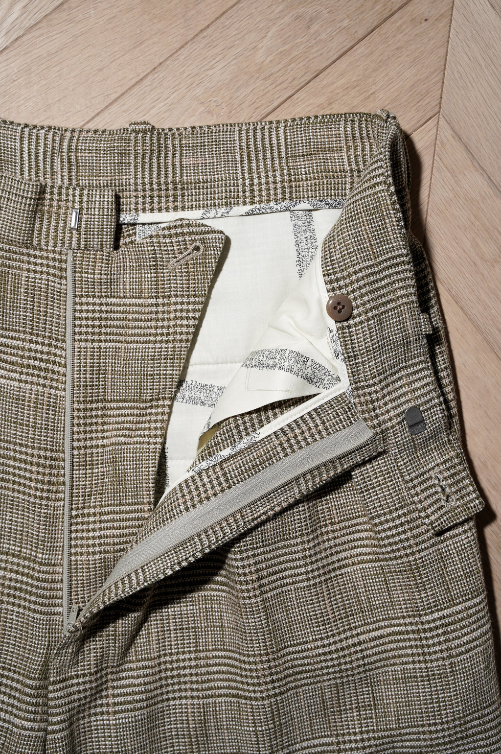 m's braque "TUCKED BAGGY PANTS" [GREN CHECK BEIGE]