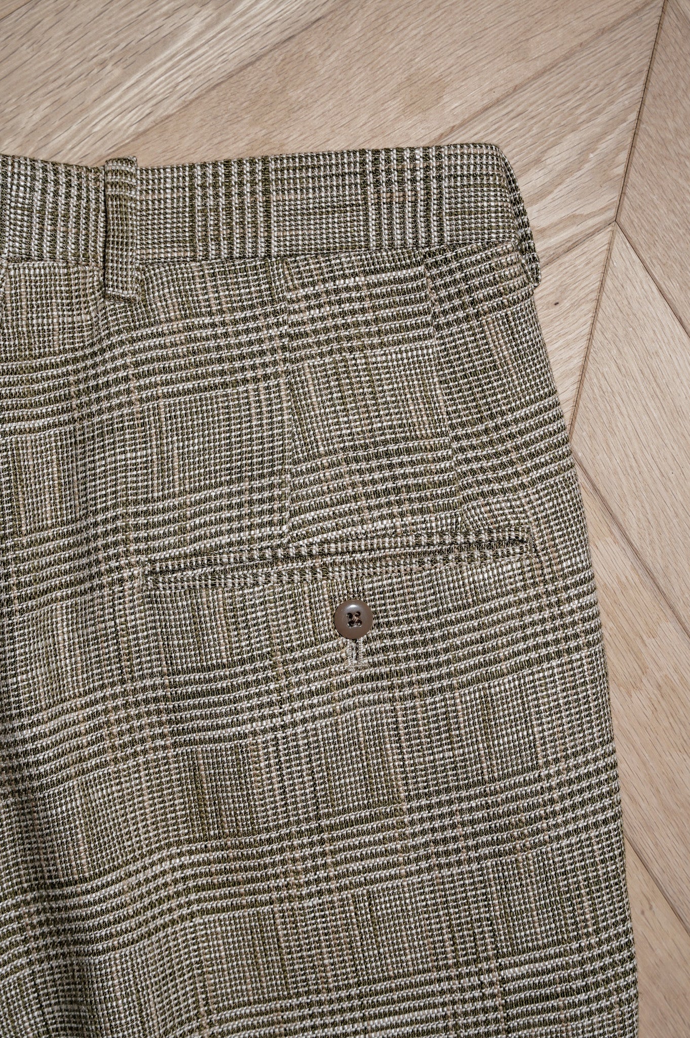 m's braque "TUCKED BAGGY PANTS" [GREN CHECK BEIGE]