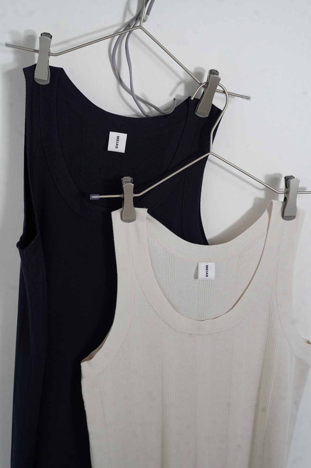 MEIAS "FINE GAUGE SILK RIB TANK TOP" [NAVY]
