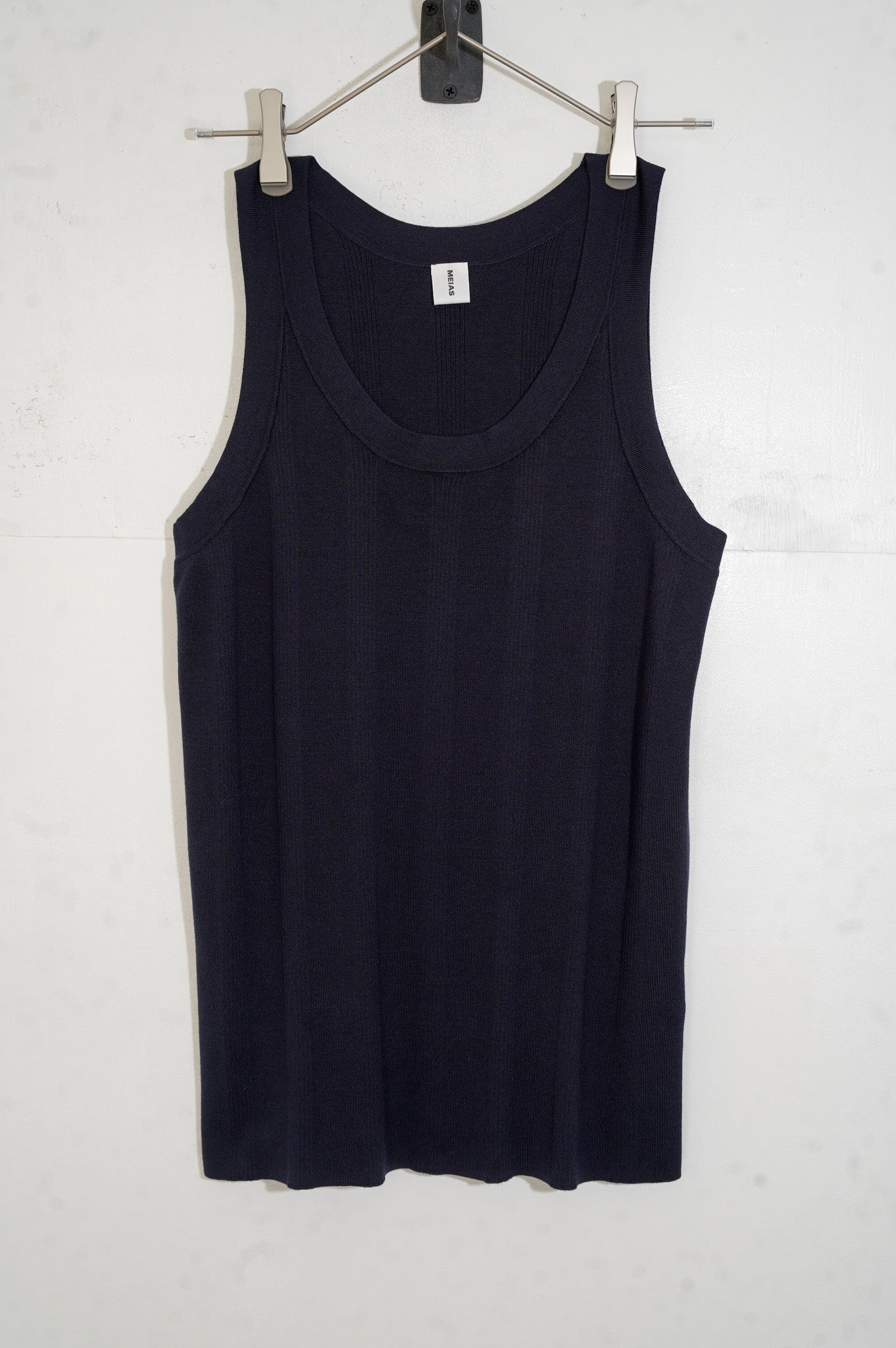 MEIAS "FINE GAUGE SILK RIB TANK TOP" [NAVY]