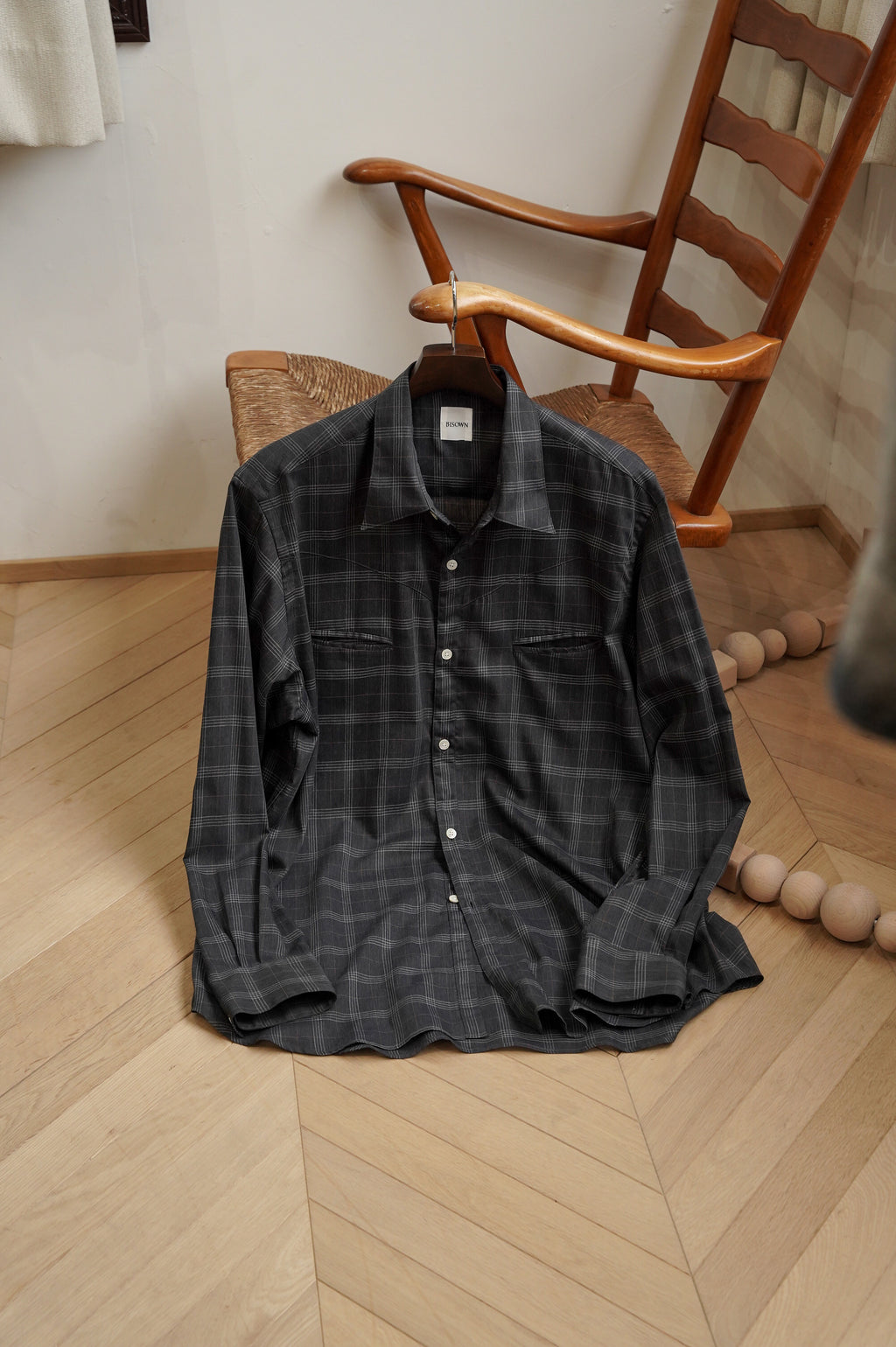 BISOWN "SZ BOIL COTTON WESTERN SHIRT" [TOP GRAY CHECK]