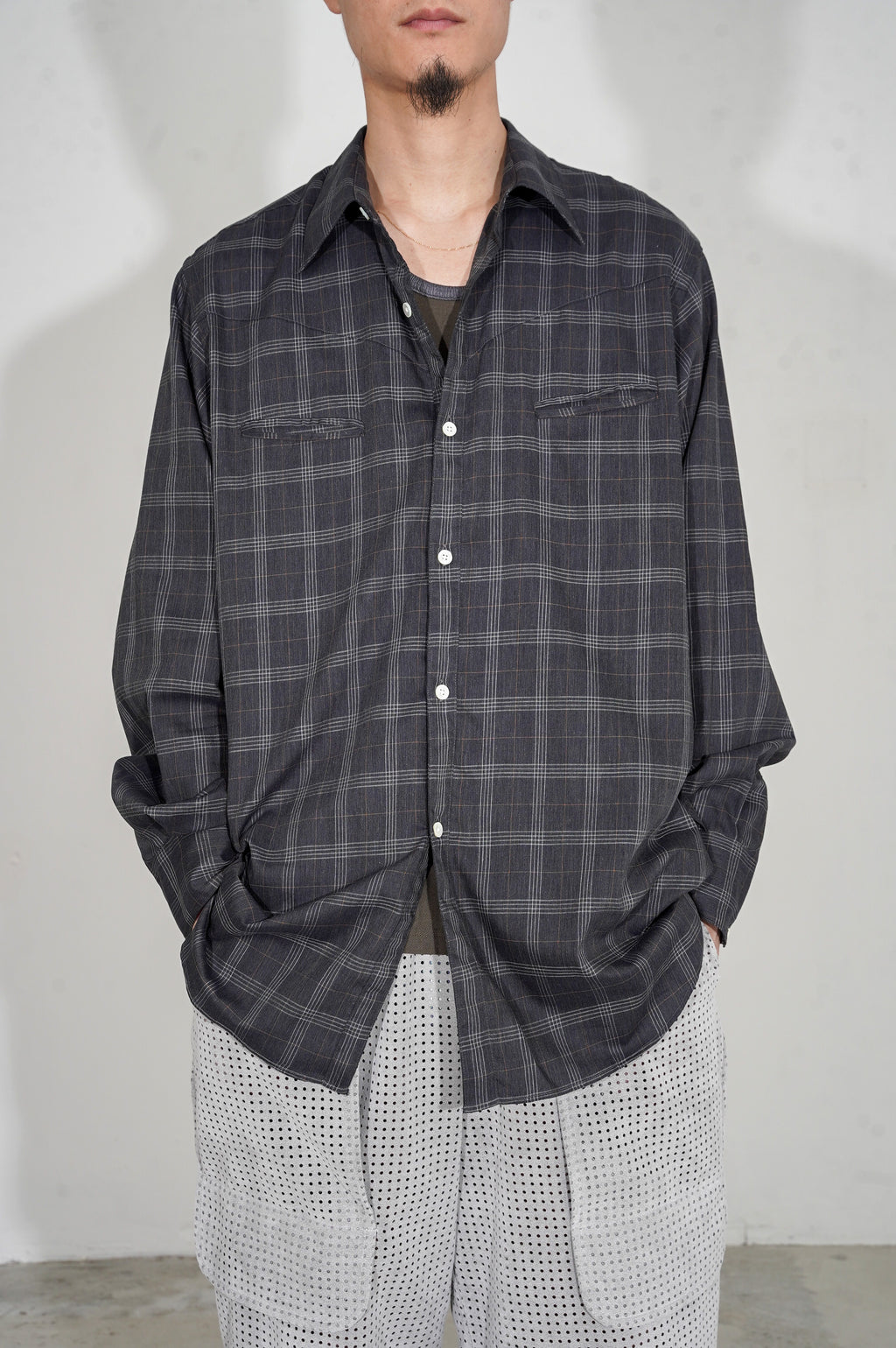 BISOWN "SZ BOIL COTTON WESTERN SHIRT" [TOP GRAY CHECK]