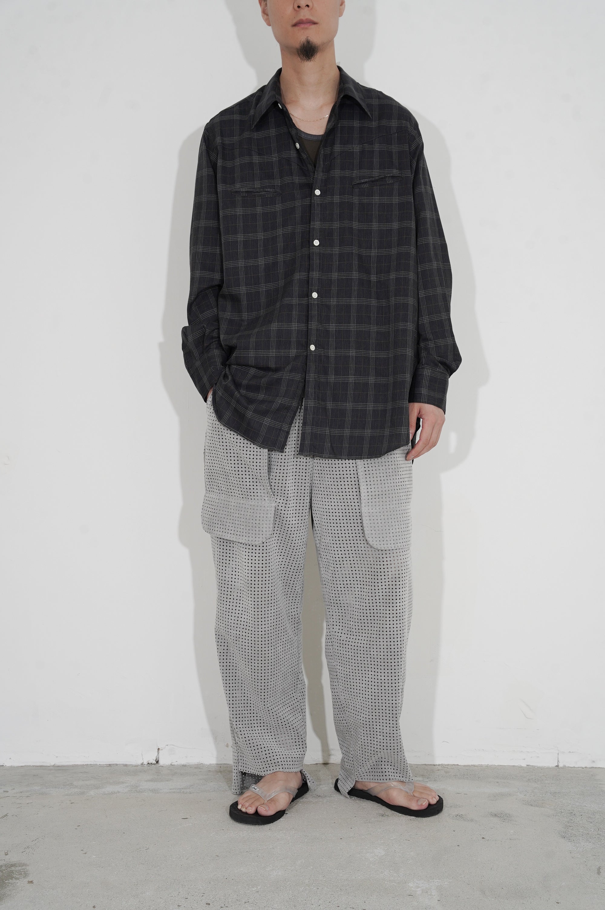 BISOWN "SZ BOIL COTTON WESTERN SHIRT" [TOP GRAY CHECK]