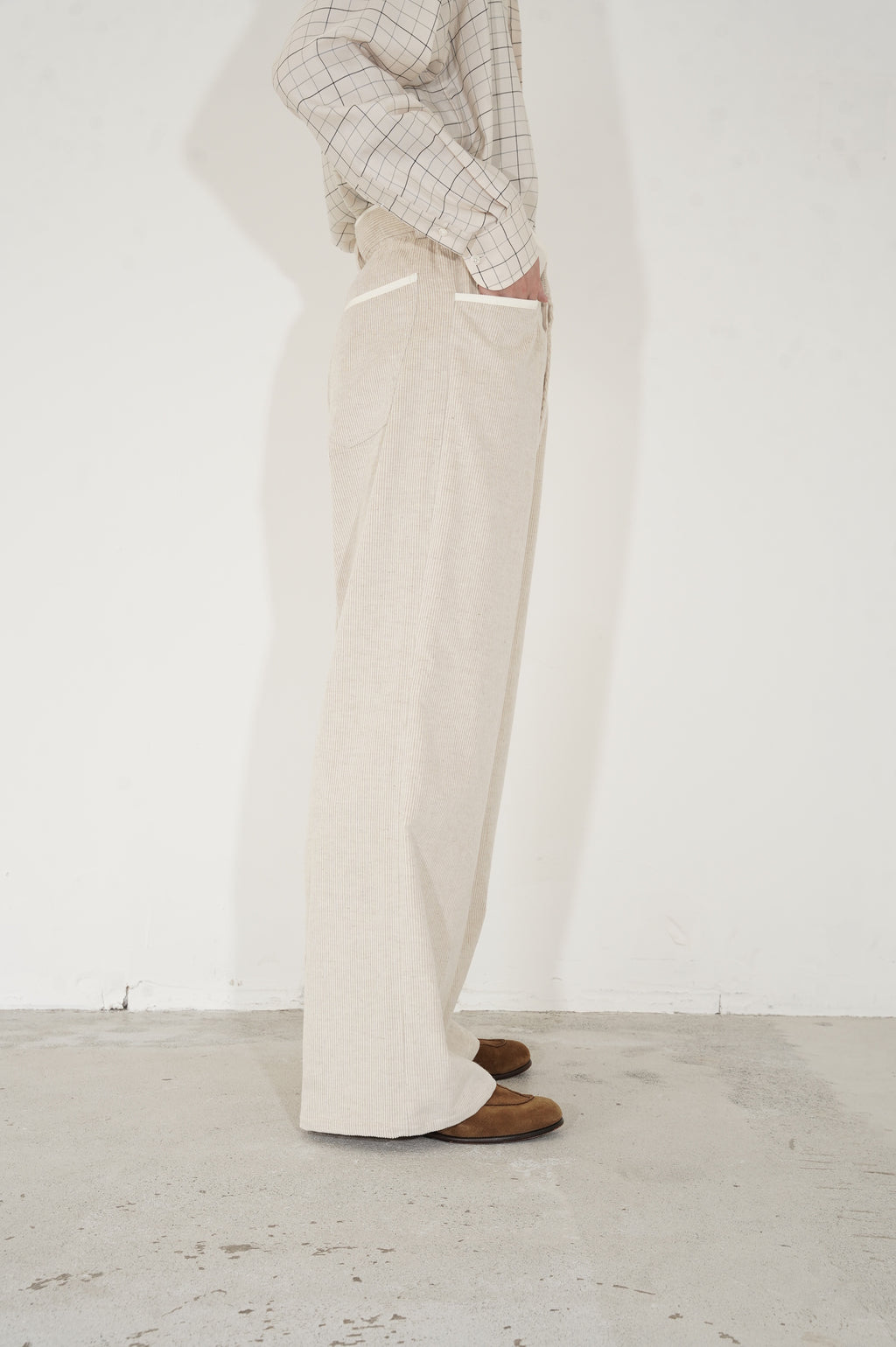 m's braque "GATHERED WAIST WIDE PANTS" [ivory]