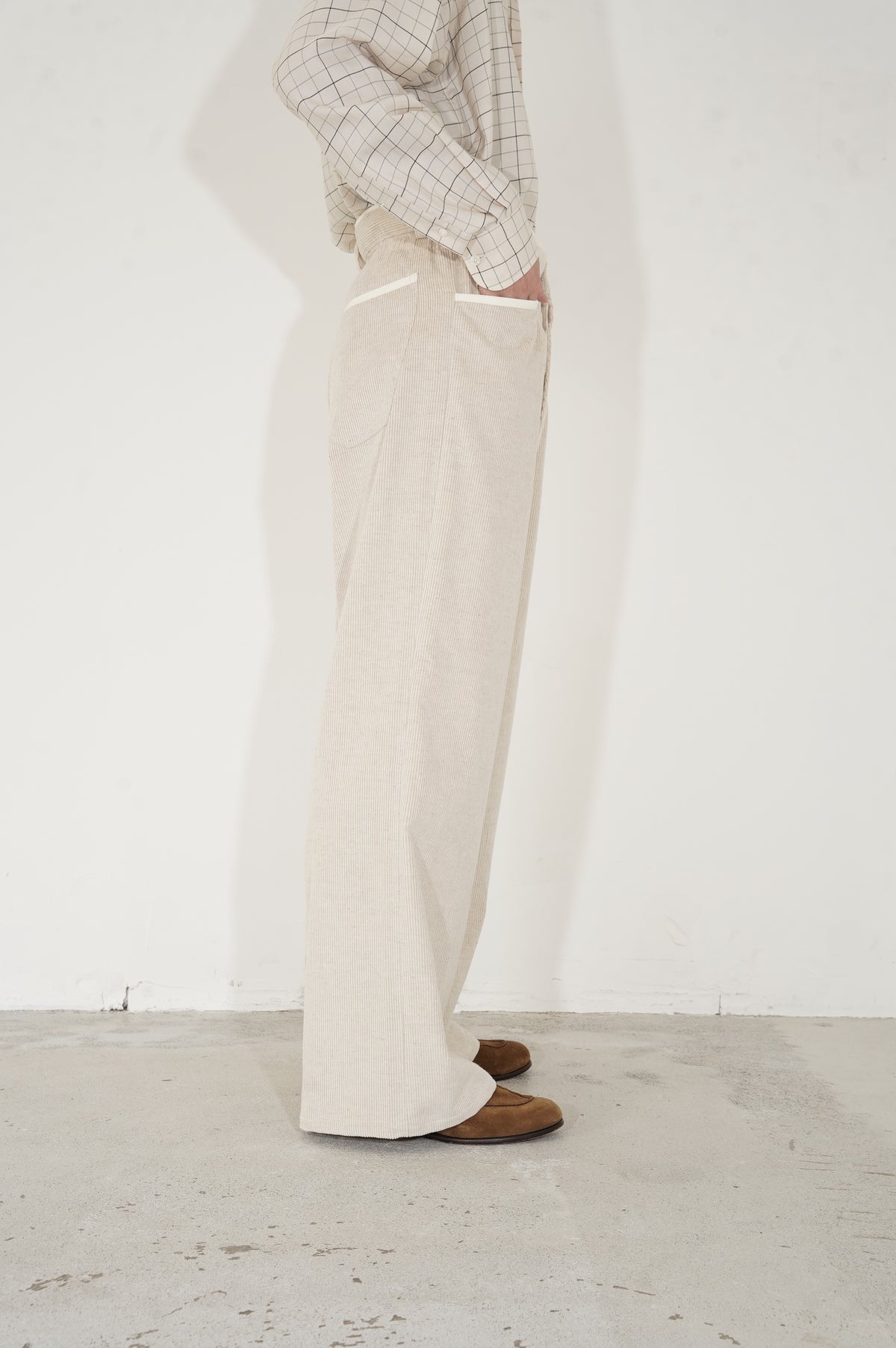 m's braque "GATHERED WAIST WIDE PANTS" [ivory]
