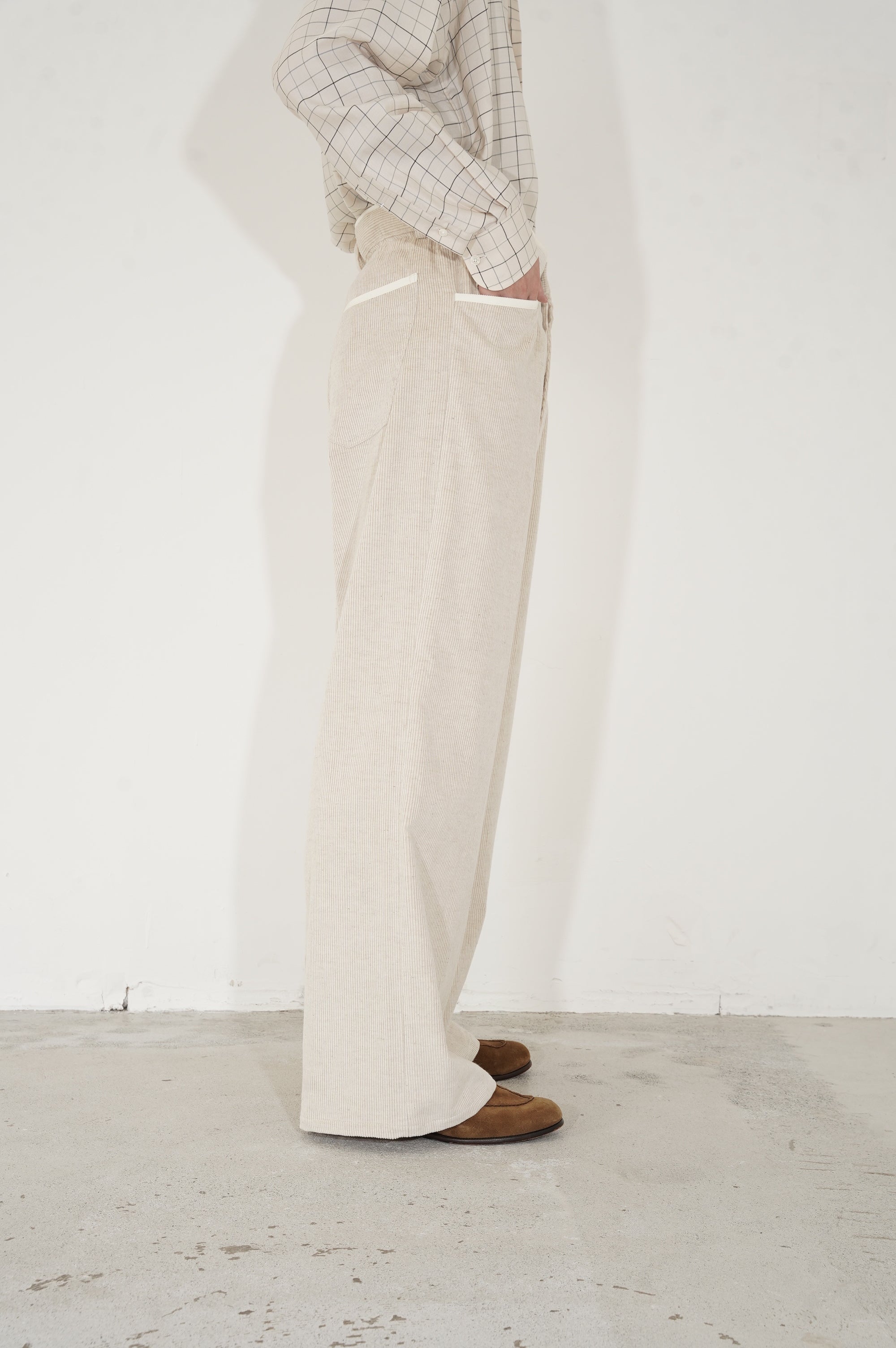 m's braque "GATHERED WAIST WIDE PANTS" [ivory]