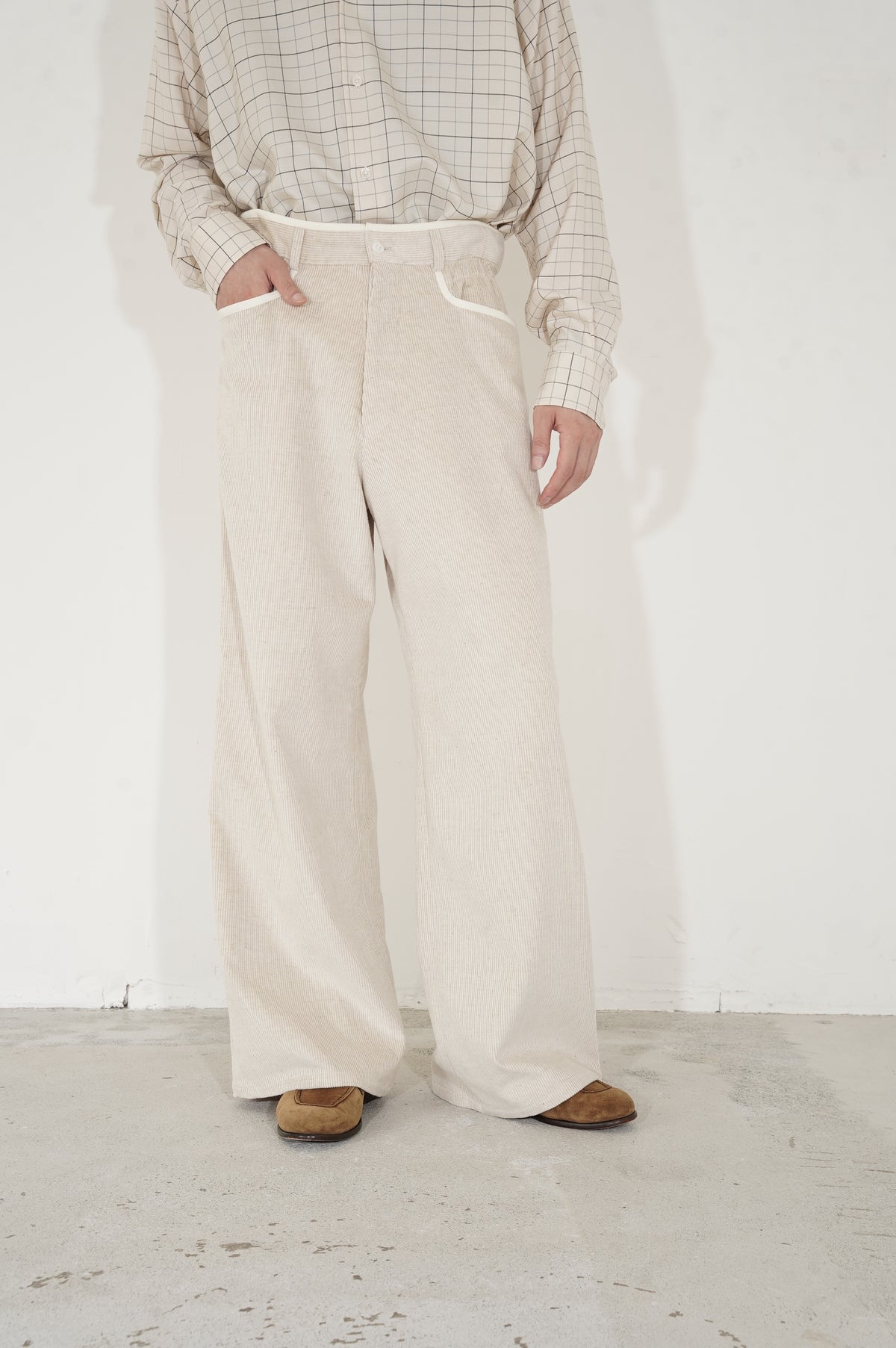 m's braque "GATHERED WAIST WIDE PANTS" [ivory]