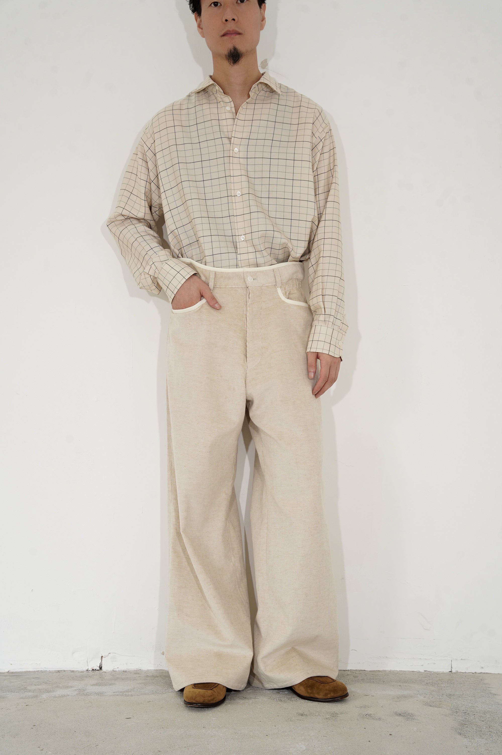 m's braque "GATHERED WAIST WIDE PANTS" [ivory]