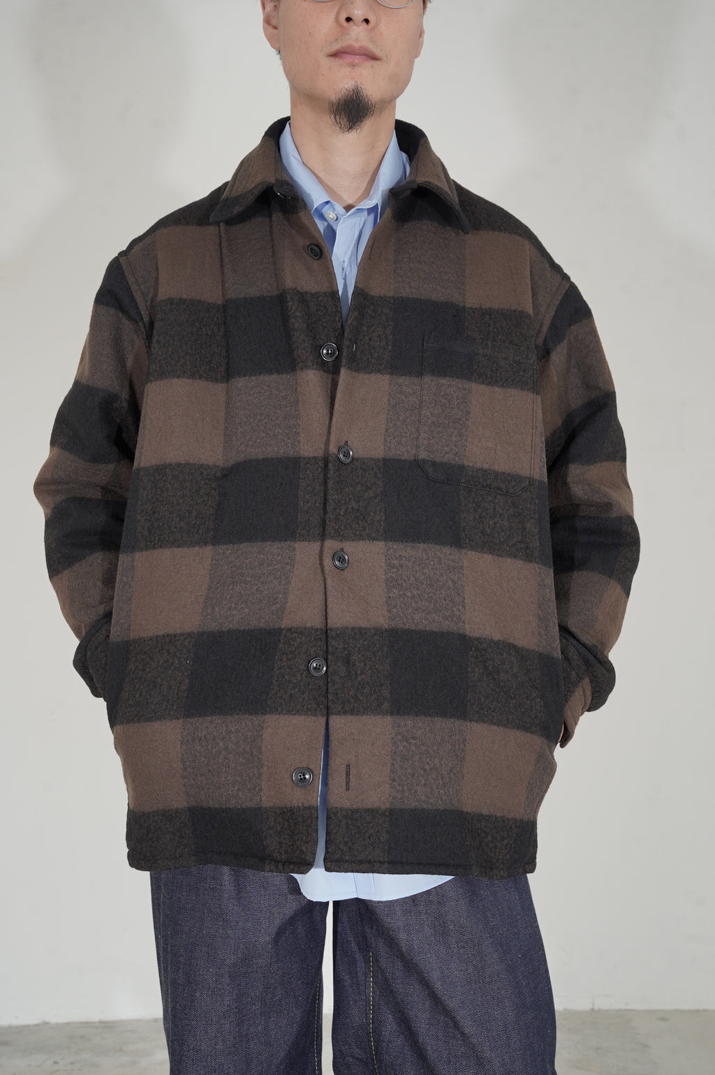 m's braque "OUTER OVERSHIRTS with DETACHABLE LINER" [BROWN]