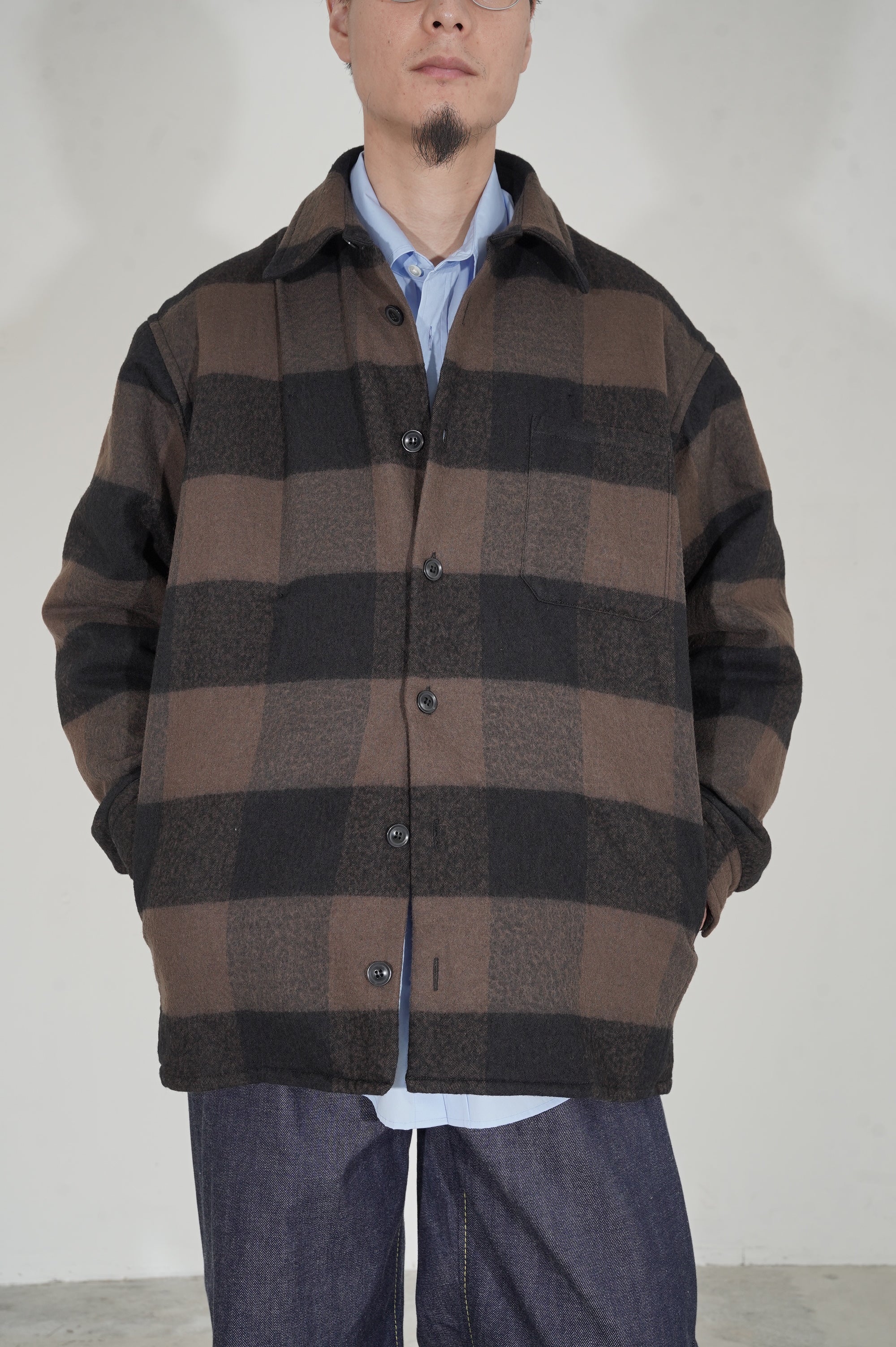 m's braque "OUTER OVERSHIRTS with DETACHABLE LINER" [BROWN]