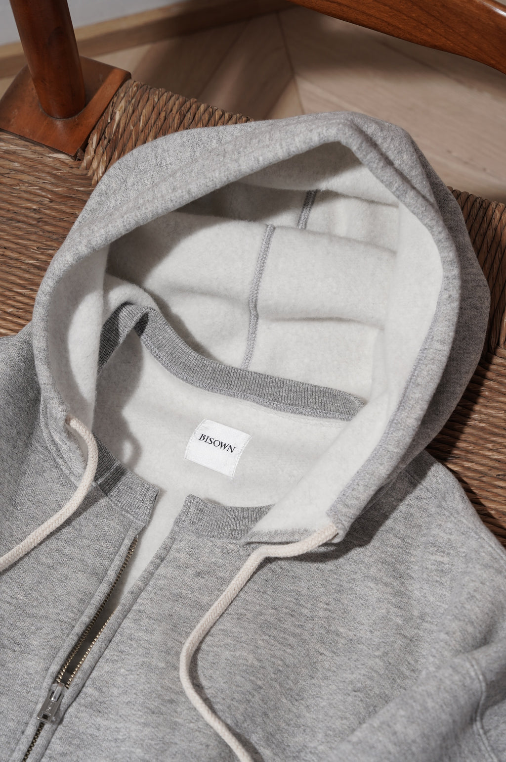 BISOWN "AFTER HOODIE ZIP UP SWEAT" [TOP GRAY]