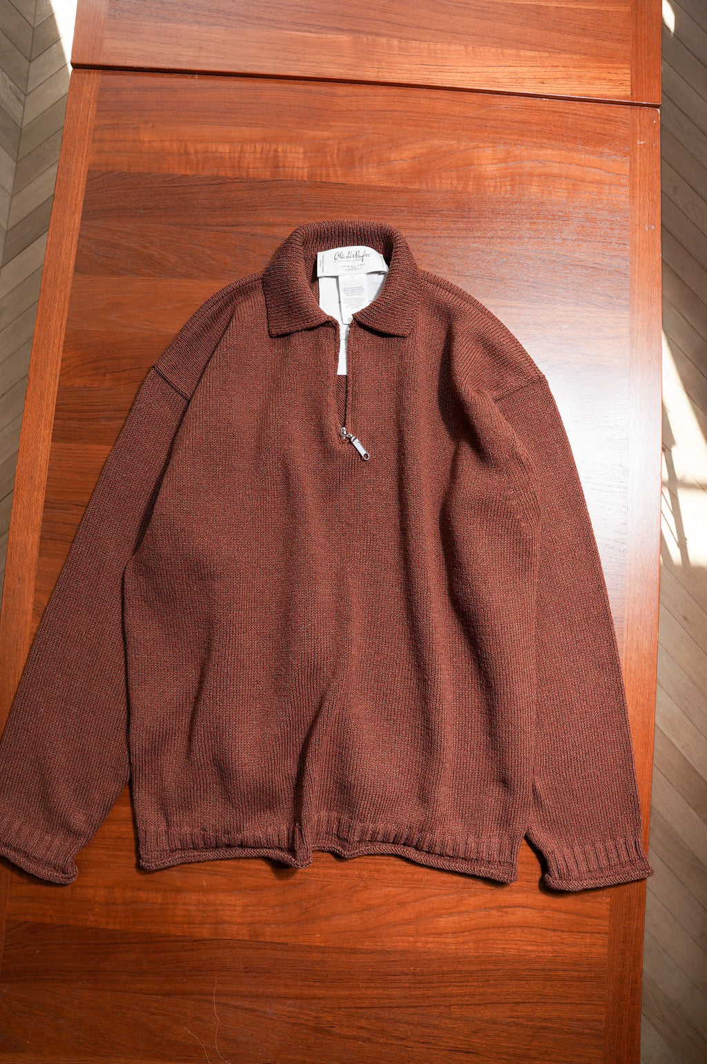 Olde H & Daughter "SILK COTTON HALF ZIP P/O" [BROWNIE]