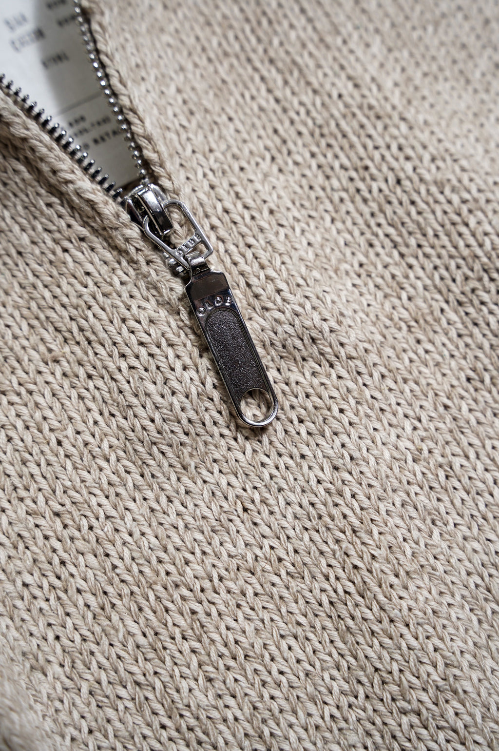 Olde H & Daughter "SILK COTTON HALF ZIP P/O" [STONE]