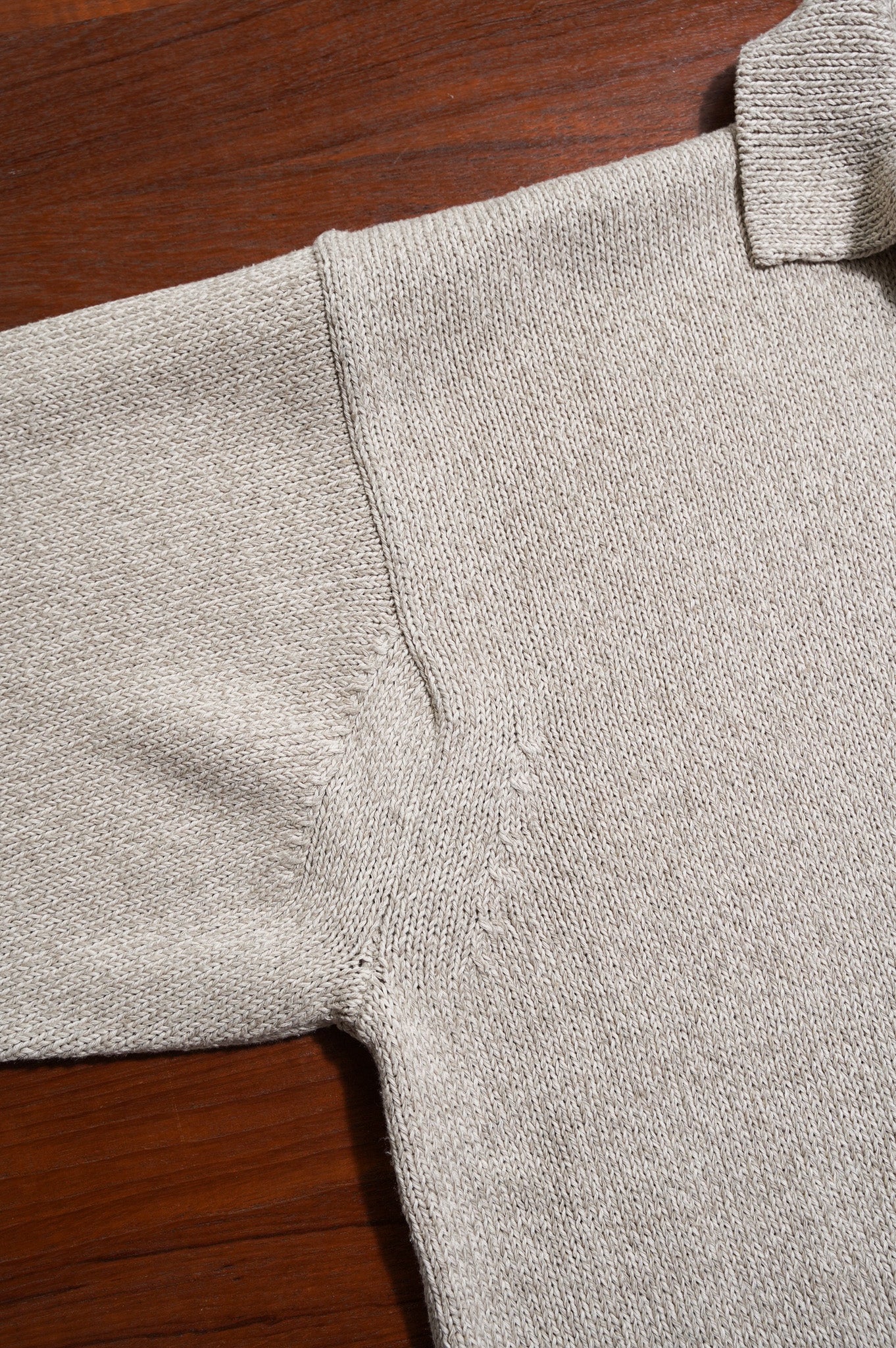 Olde H & Daughter "SILK COTTON HALF ZIP P/O" [STONE]