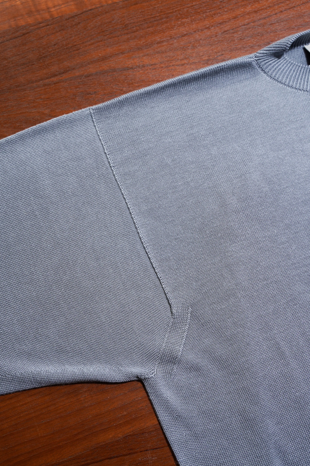 Olde H & Daughter "SILK PLANE STICH CREW NECK L/S" [BLUE STONE]
