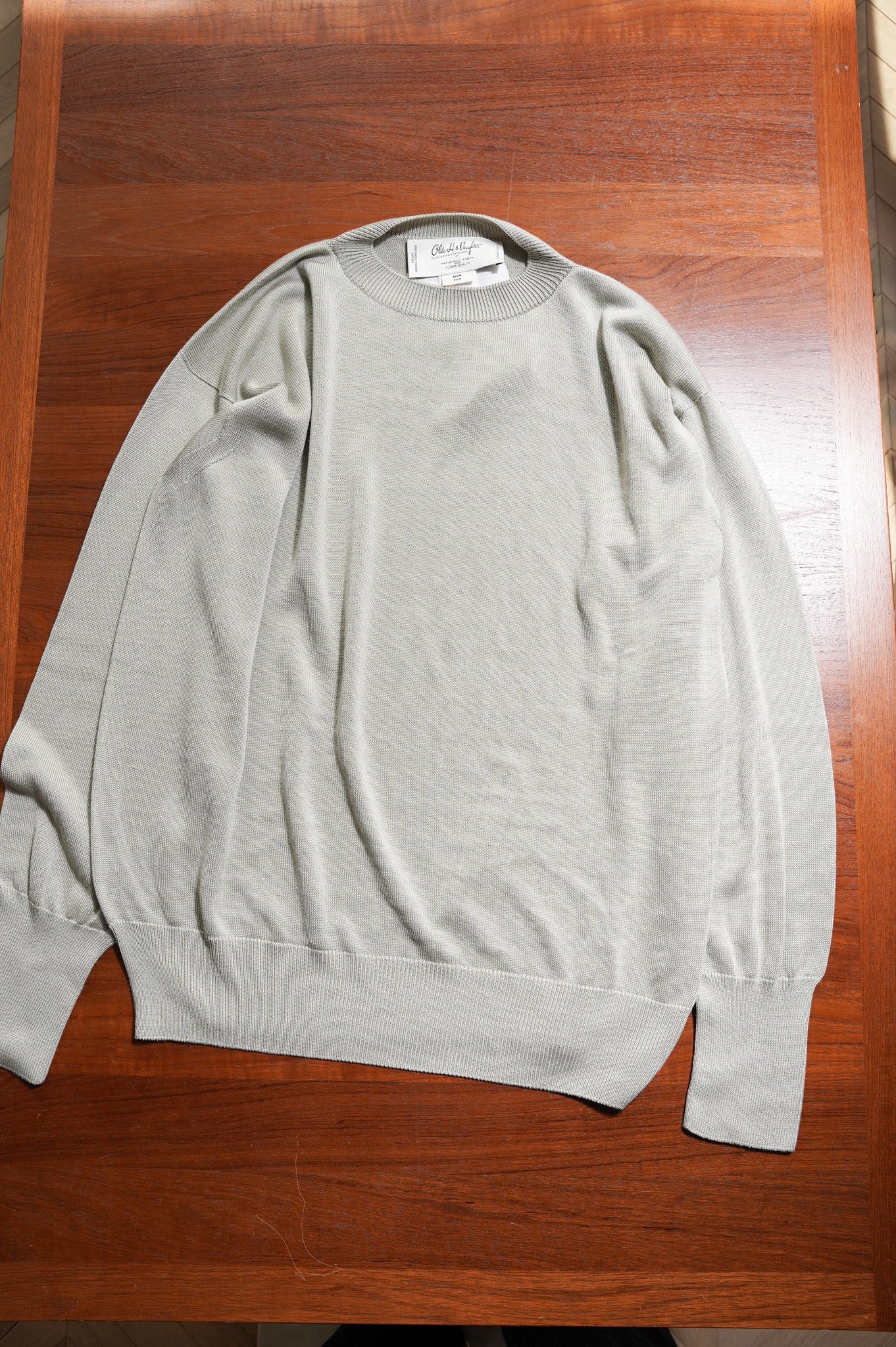 Olde H & Daughter "SILK PLANE STICH CREW NECK L/S" [WILLOW]