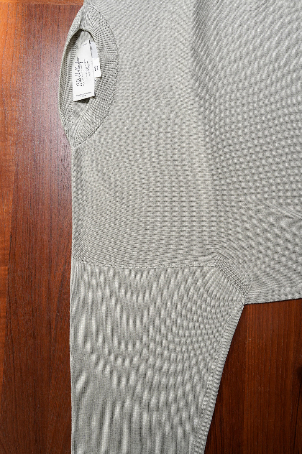 Olde H & Daughter "SILK PLANE STICH CREW NECK L/S" [WILLOW]