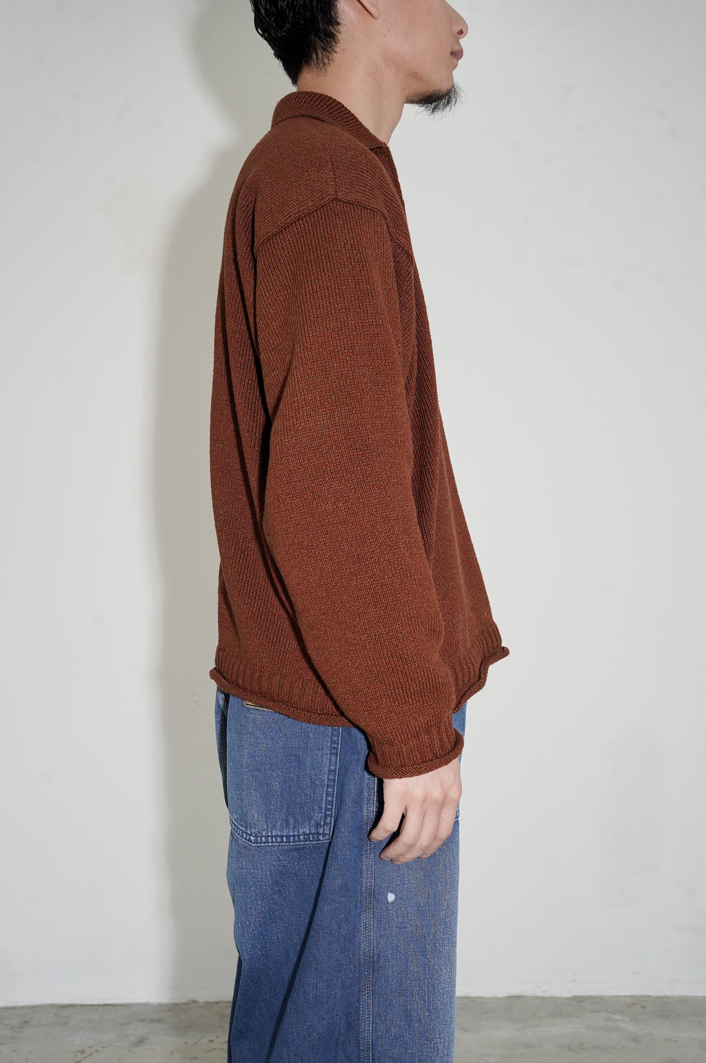 Olde H & Daughter "SILK COTTON HALF ZIP P/O" [BROWNIE]