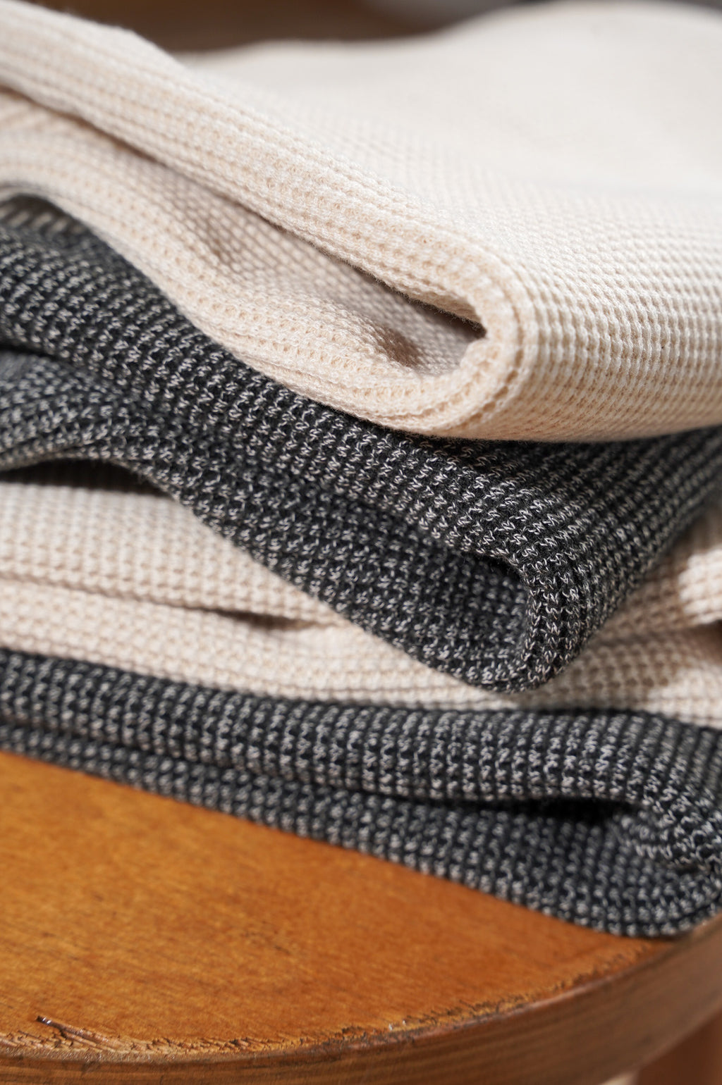 OLDE HOMESTEADER YOUTH -EXTRA SOFT THERMAL-  "SLEEVELESS" [ECRU×BLACK]