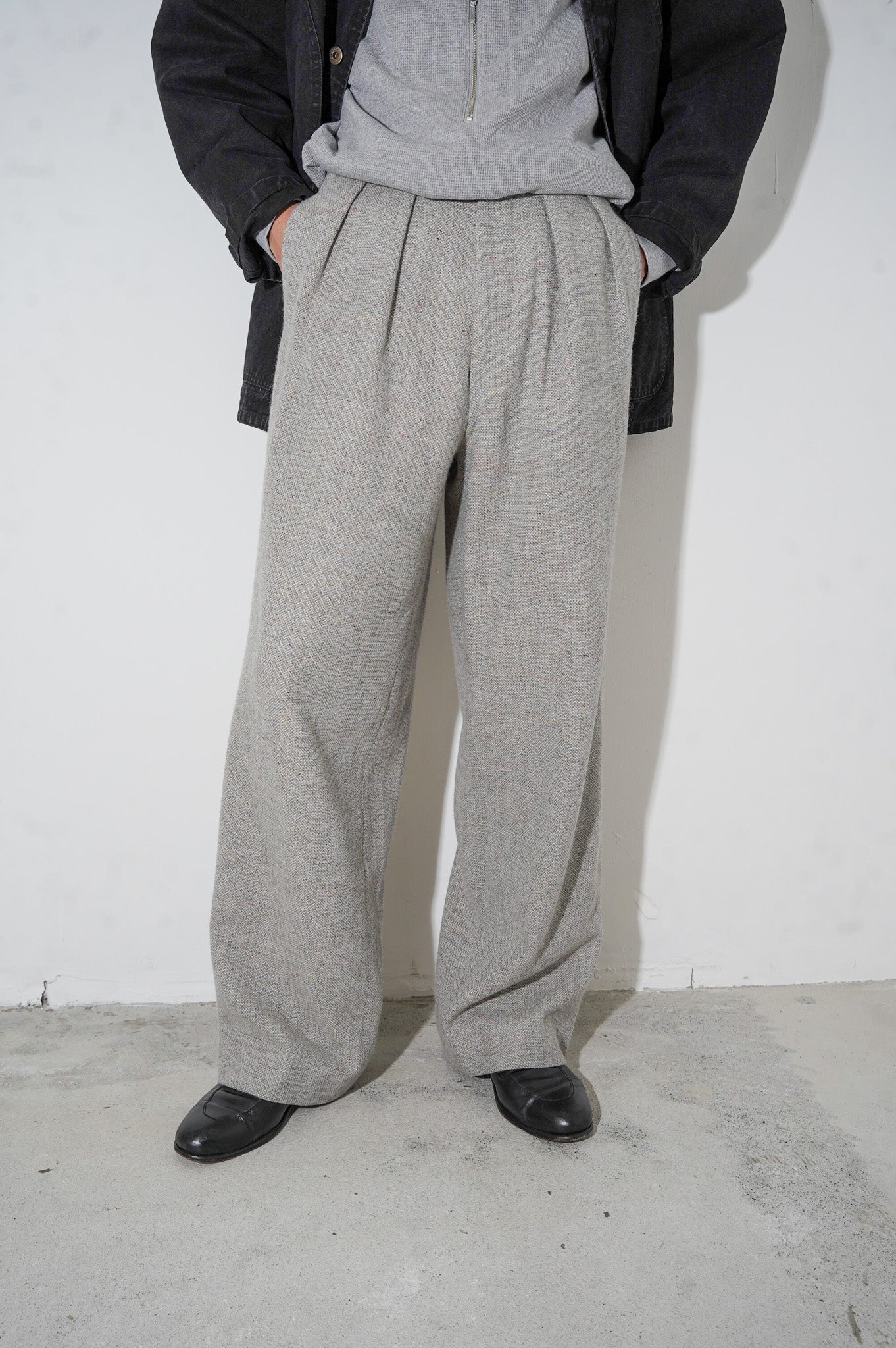 m's braque "TUCKED BAGGY PANTS" ［LIGHT GRAY MIX］