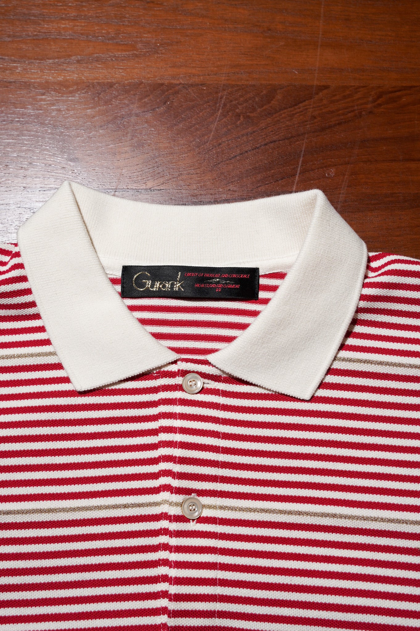 Gurank "L/S Border Polo Shirts" [RED]