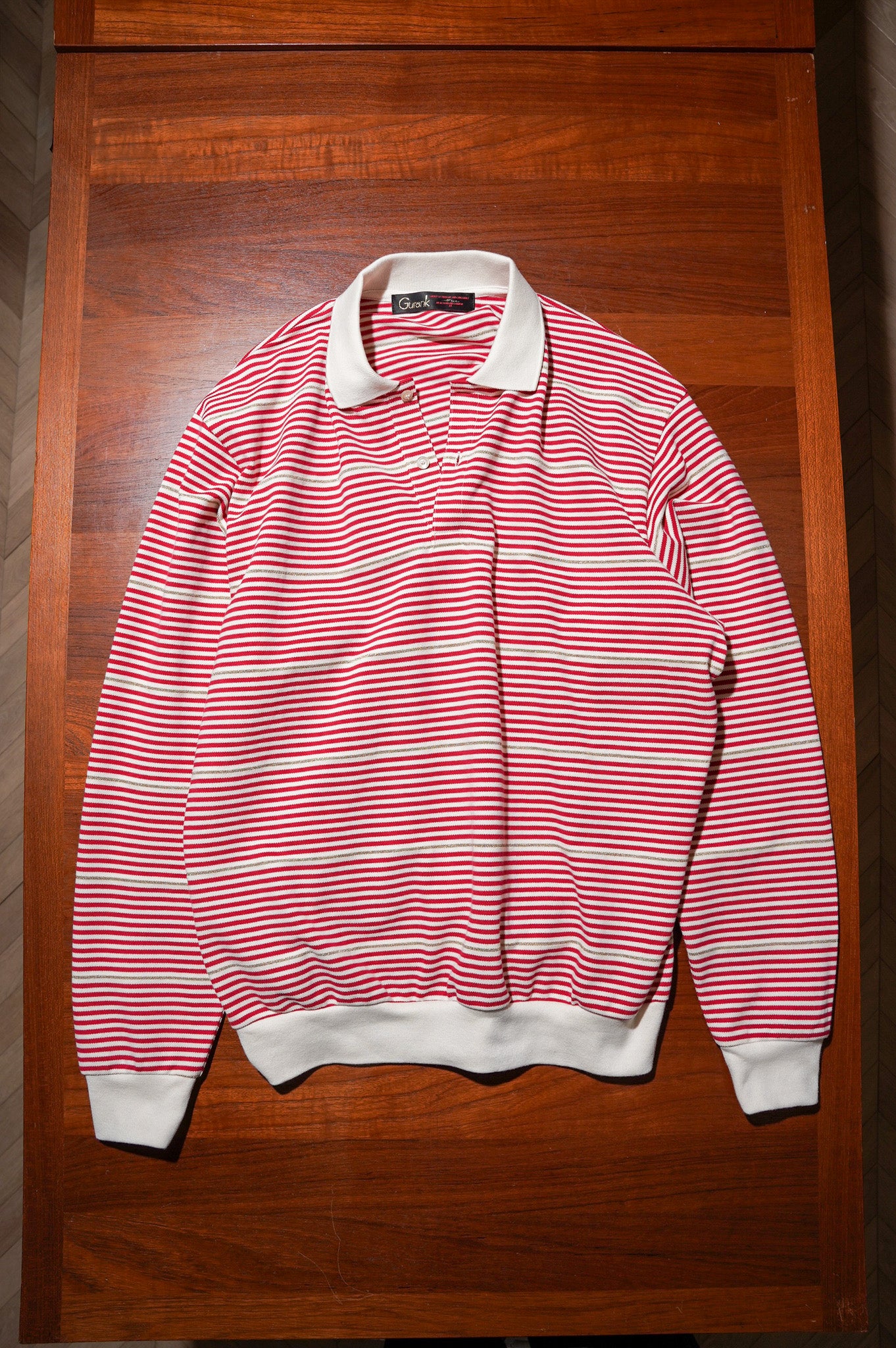 Gurank "L/S Border Polo Shirts" [RED]