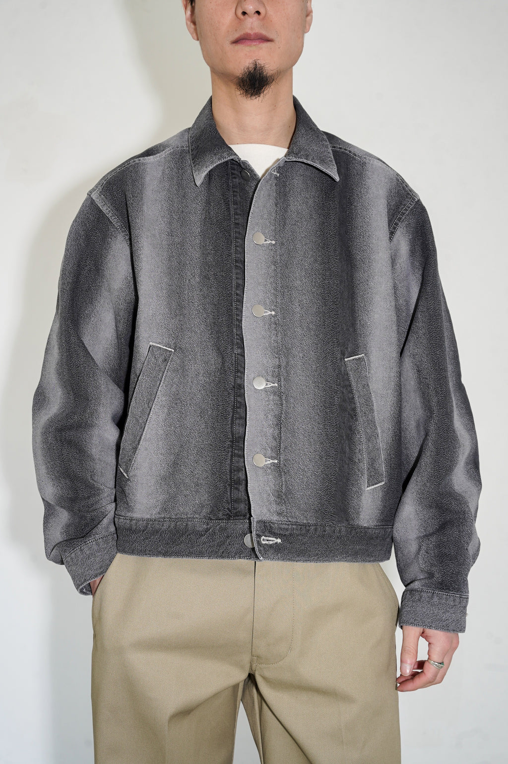 REVERBERATE "GRADATION DENIM JACKET" [LIGHT GRAY]