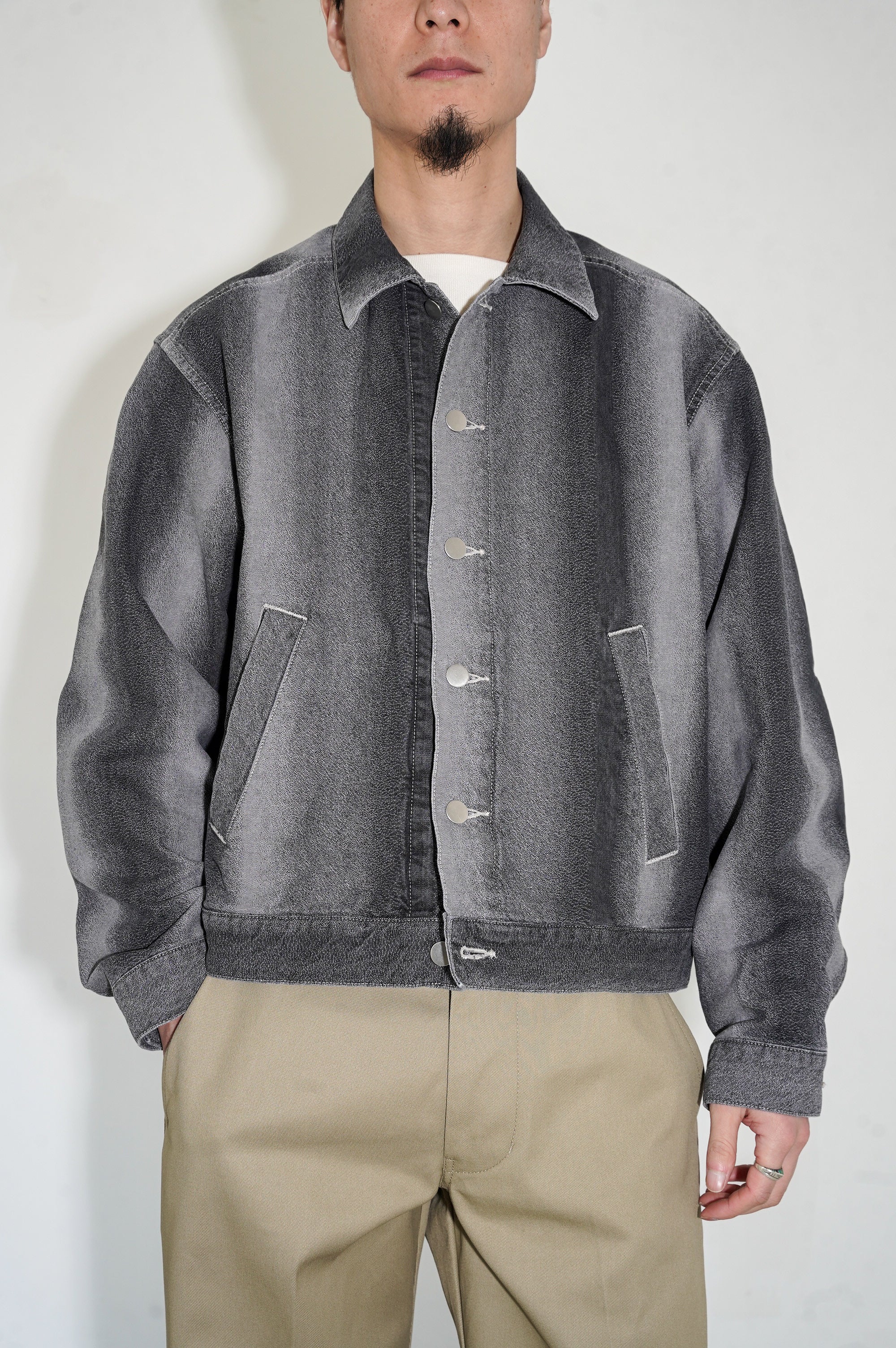 REVERBERATE "GRADATION DENIM JACKET" [LIGHT GRAY]