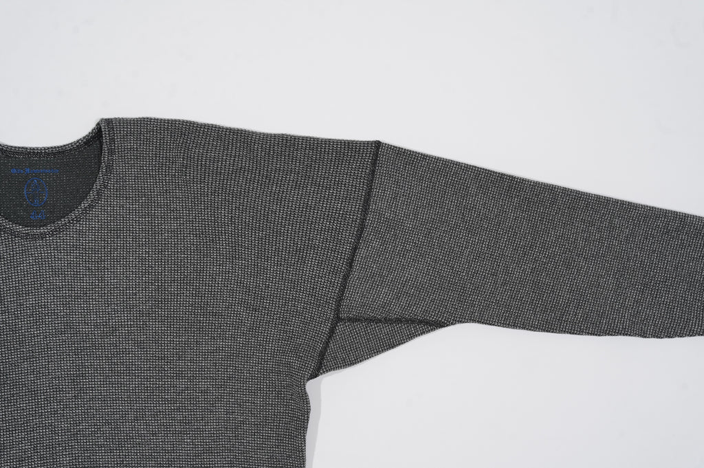 OLDE HOMESTEADER YOUTH -EXTRA SOFT THERMAL- "OVAL NECK LONG SLEEVE" [ECRU×BLACK]