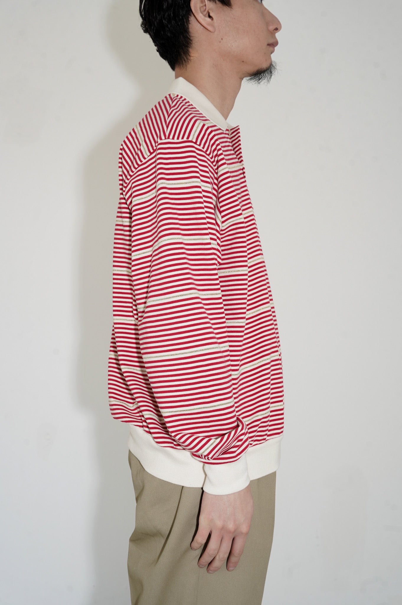 Gurank "L/S Border Polo Shirts" [RED]