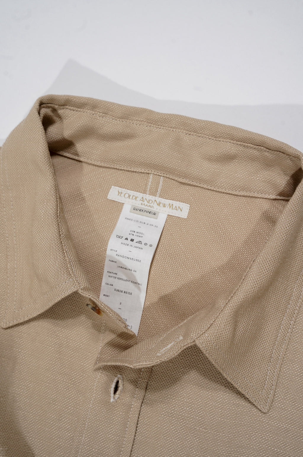 YE OLDE AND NEWMAN -RANDONNEUR- "ANORAKS PULLOVER SHIRT" [SUEDE BEIGE]
