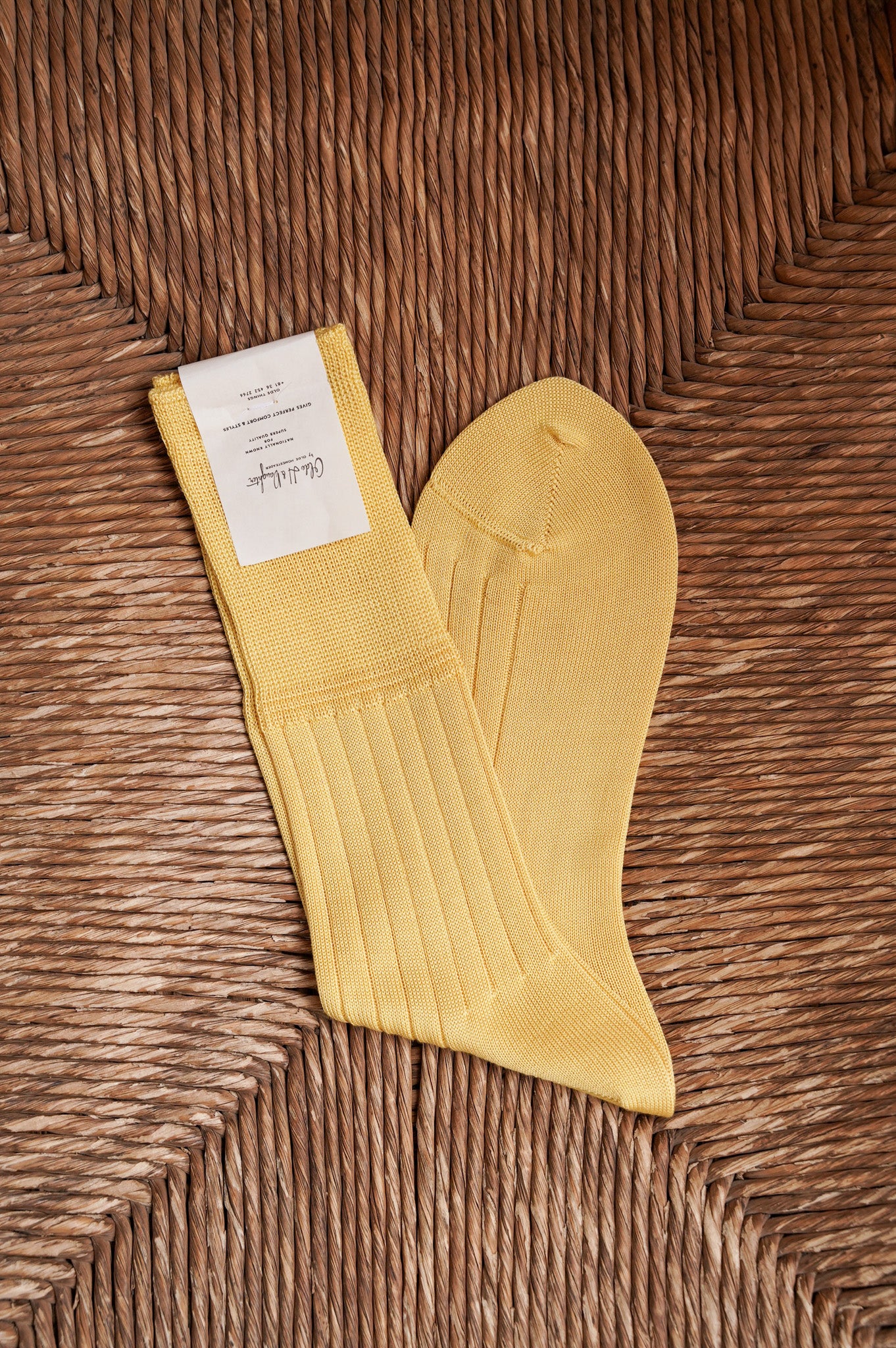 Olde H & Daughter "SILK RIB SOCKS" [CITRON]