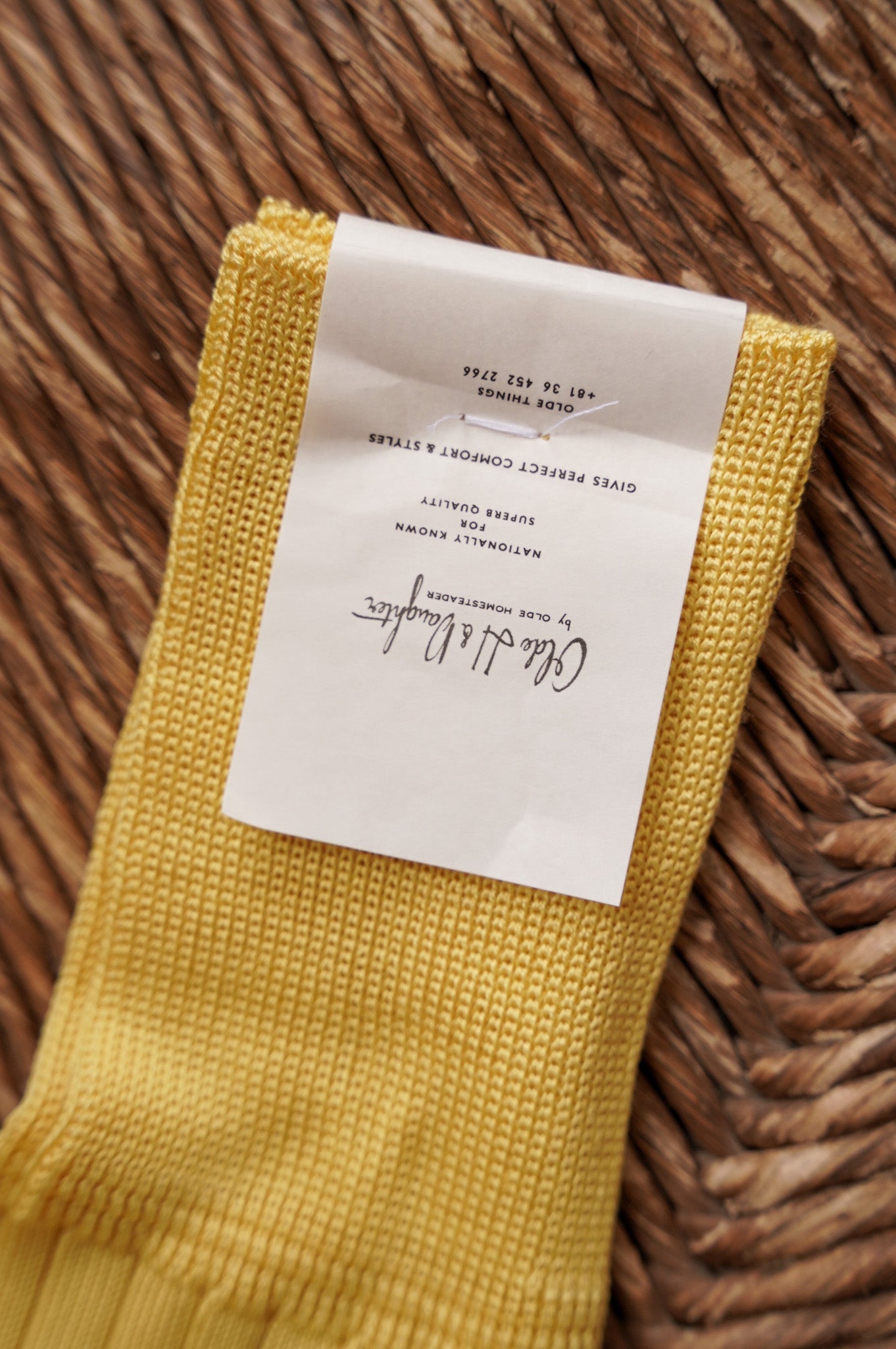 Olde H & Daughter "SILK RIB SOCKS" [CITRON]