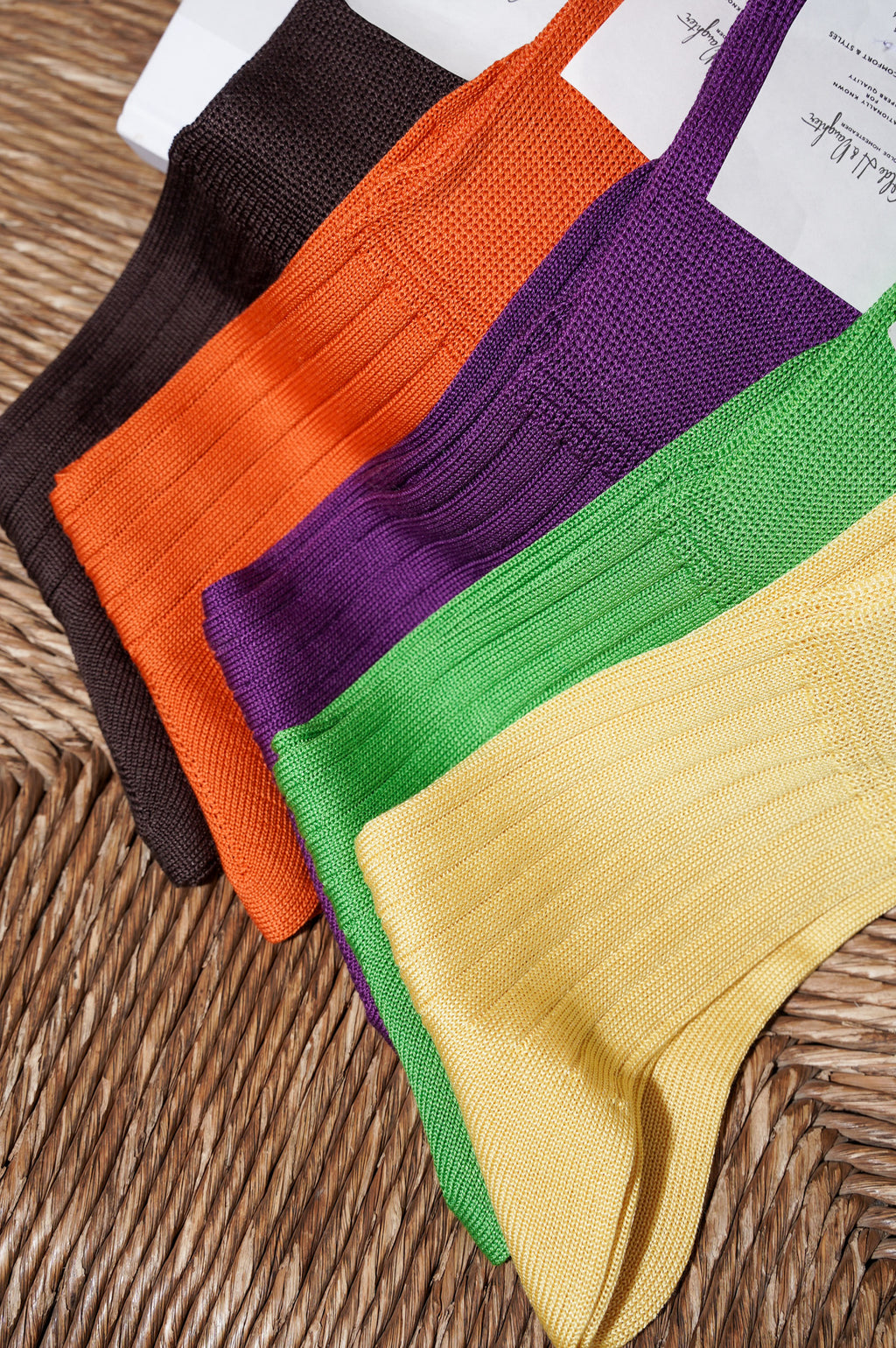 Olde H & Daughter "SILK RIB SOCKS" [CITRON]