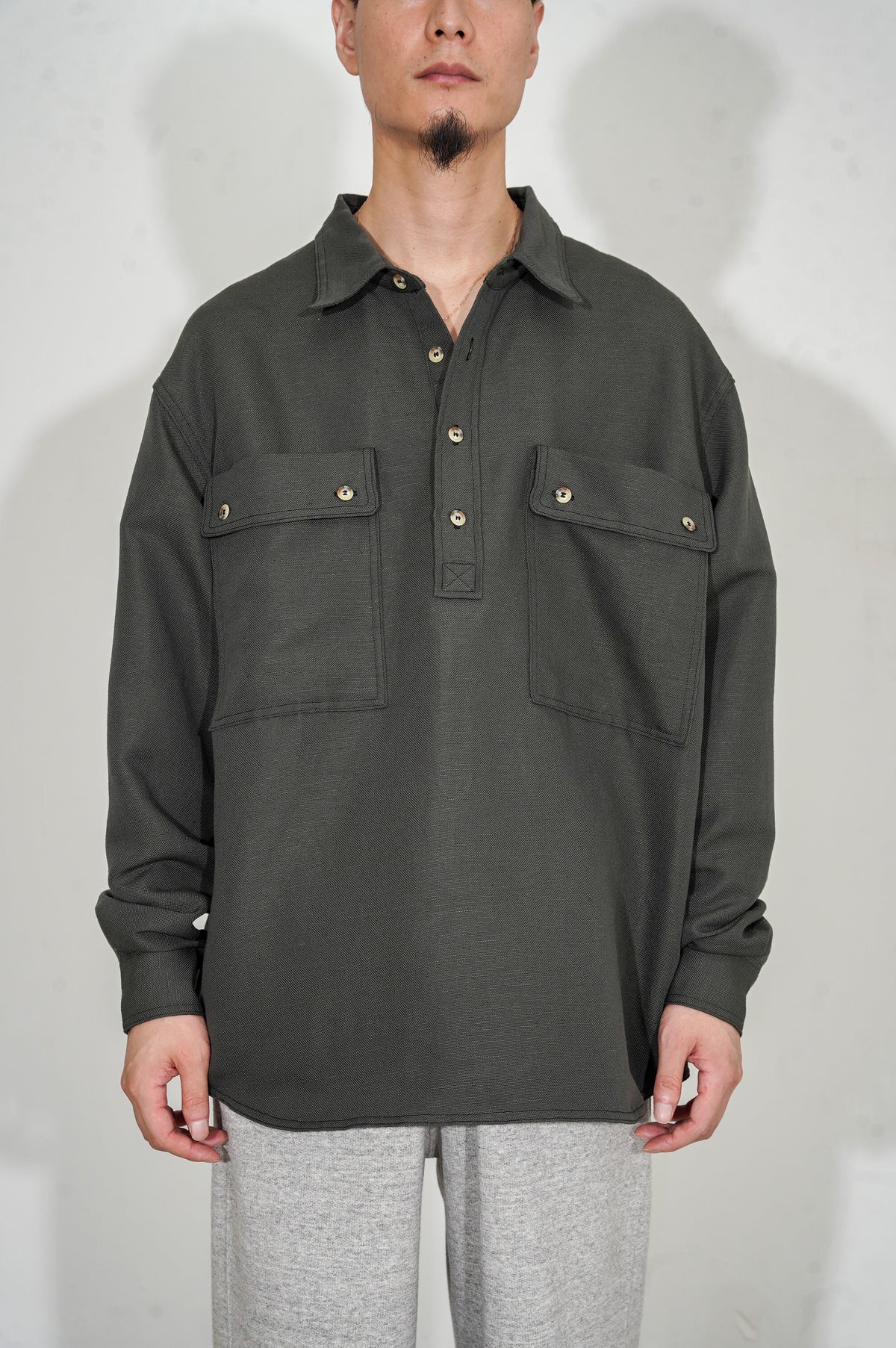 YE OLDE AND NEWMAN -RANDONNEUR-  "ANORAKS PULLOVER SHIRT" [DARK GREEN]