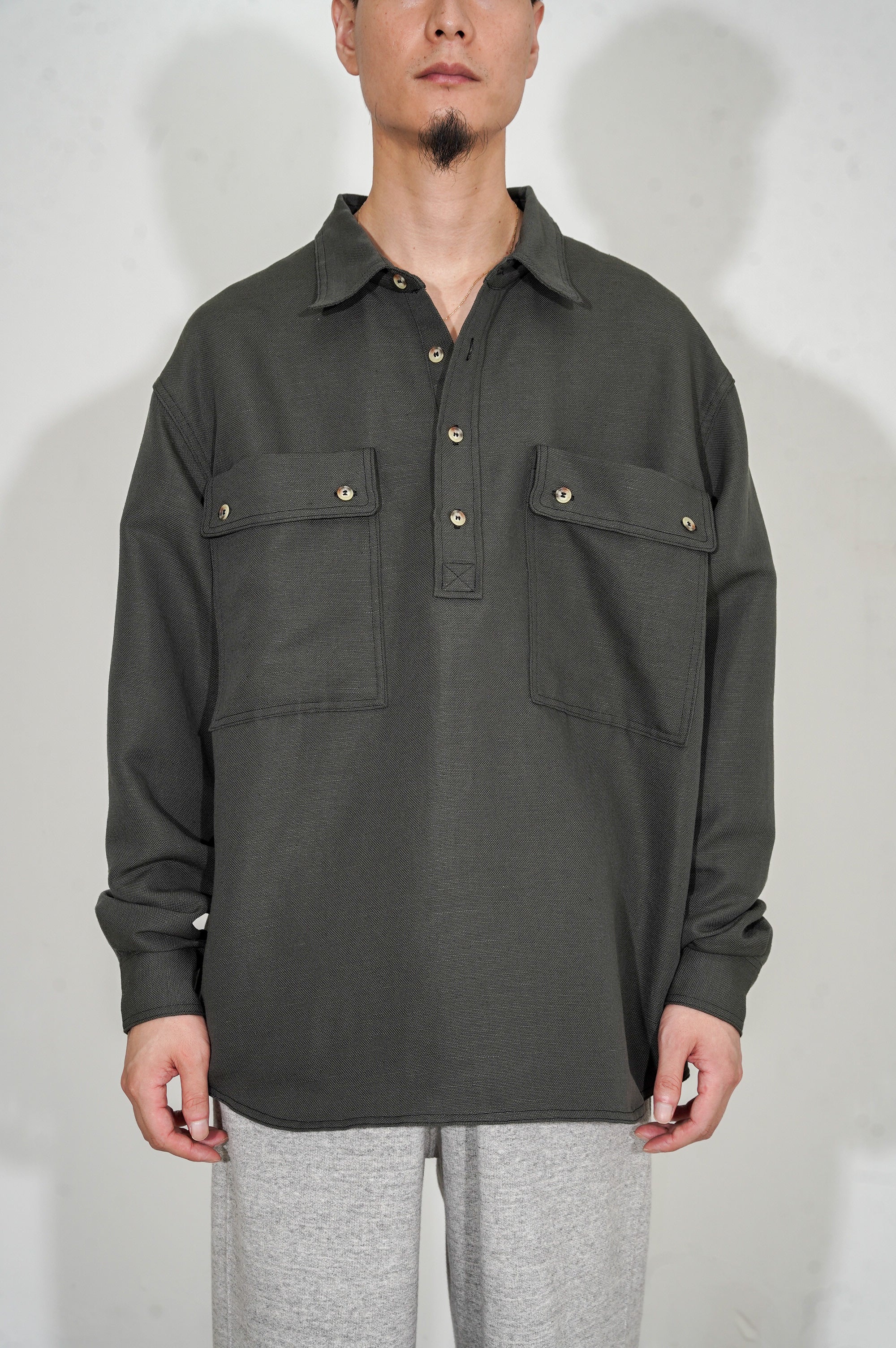 YE OLDE AND NEWMAN -RANDONNEUR-  "ANORAKS PULLOVER SHIRT" [DARK GREEN]