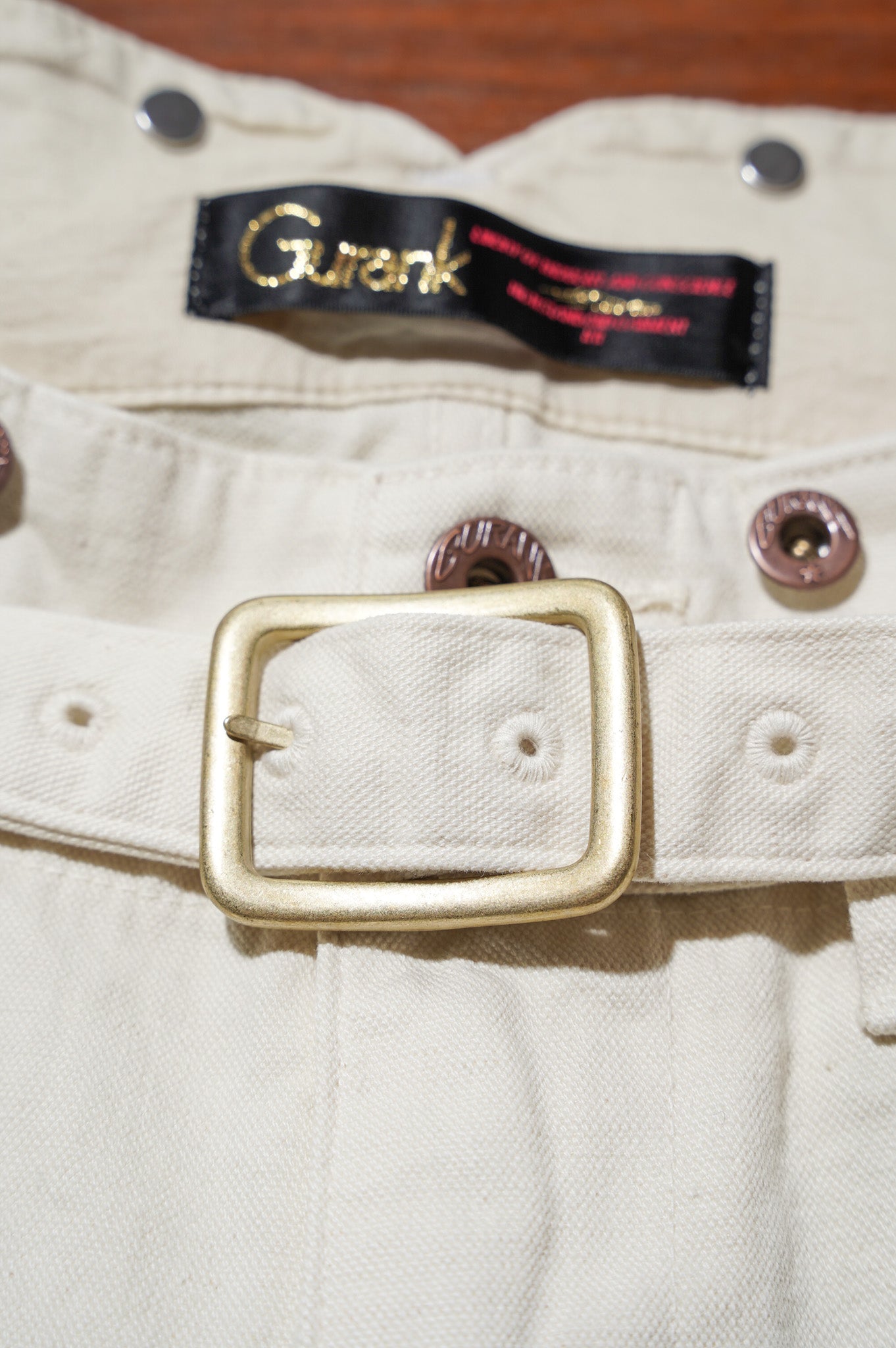 Gurank "CH belted work pants" [OFF WHITE]