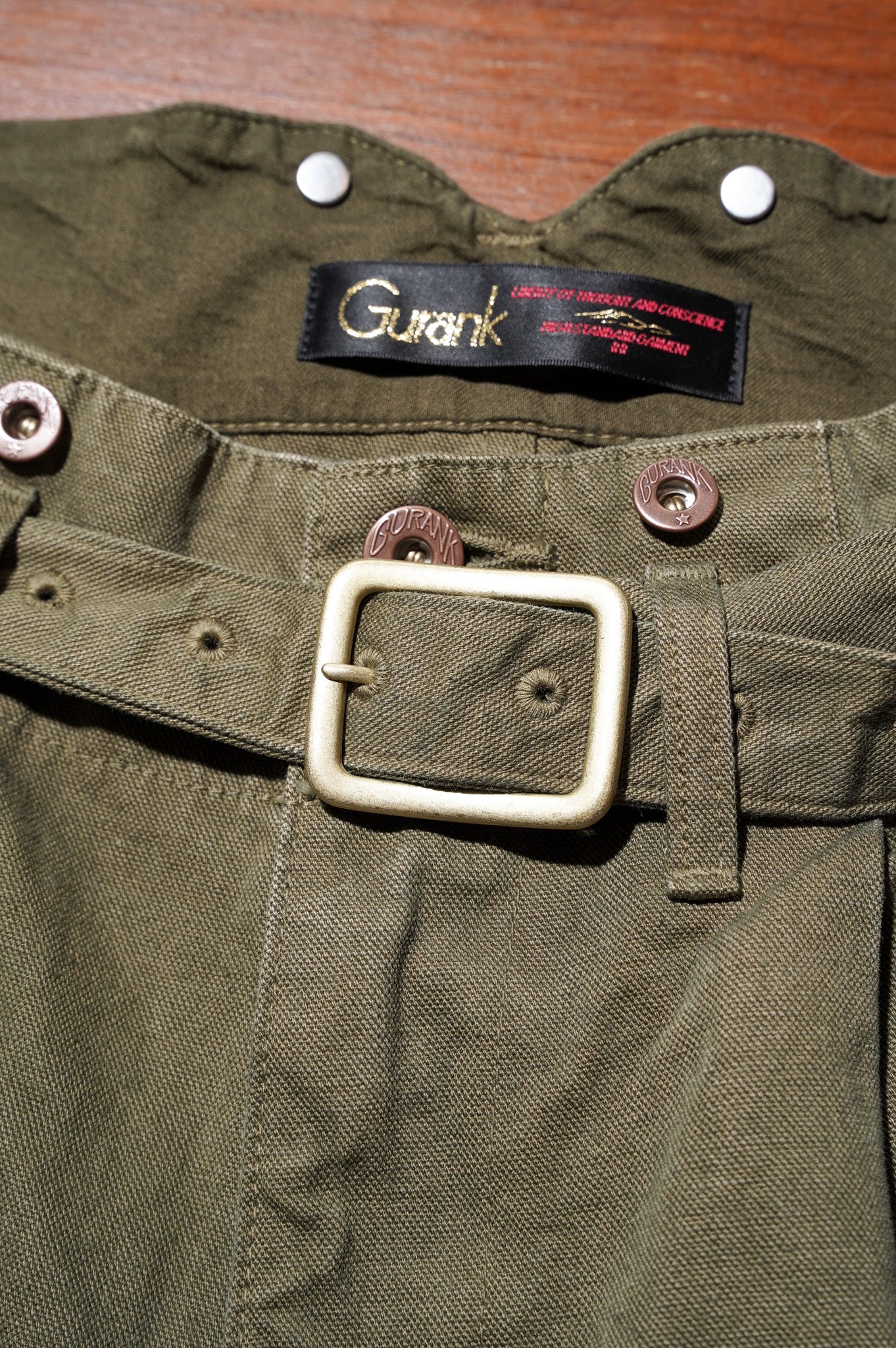 Gurank "CH belted work pants" [KHAKI]