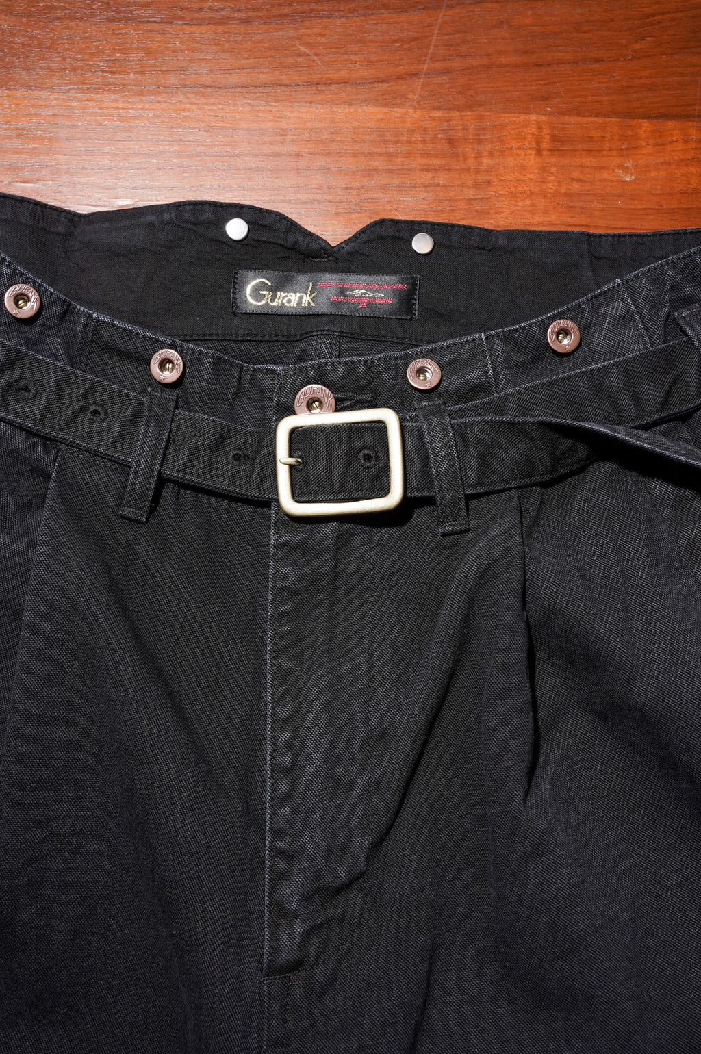 Gurank "CH belted work pants" [BLACK]