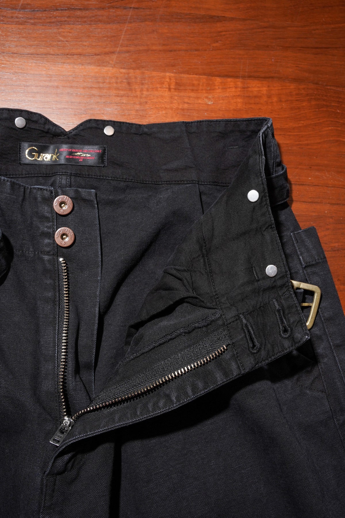 Gurank "CH belted work pants" [BLACK]